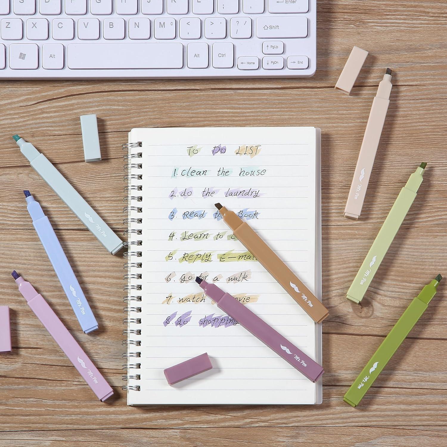 imageMr Pen Aesthetic Highlighters 12pcs Chisel Tip Vibrant Colors Fluorescent Highlighters Assorted Colors Bible Highlighters and Pens No Bleed Cute Highlighters No Bleed Highlighters for BibleVerdant Earth