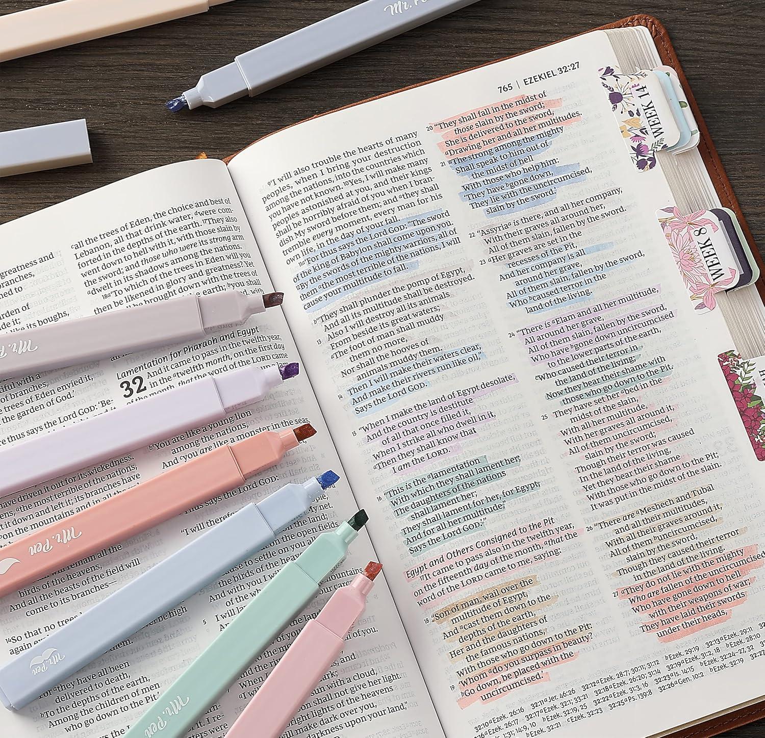 imageMr Pen Aesthetic Highlighters 12pcs Chisel Tip Vibrant Colors Fluorescent Highlighters Assorted Colors Bible Highlighters and Pens No Bleed Cute Highlighters No Bleed Highlighters for BibleMorandi Colors