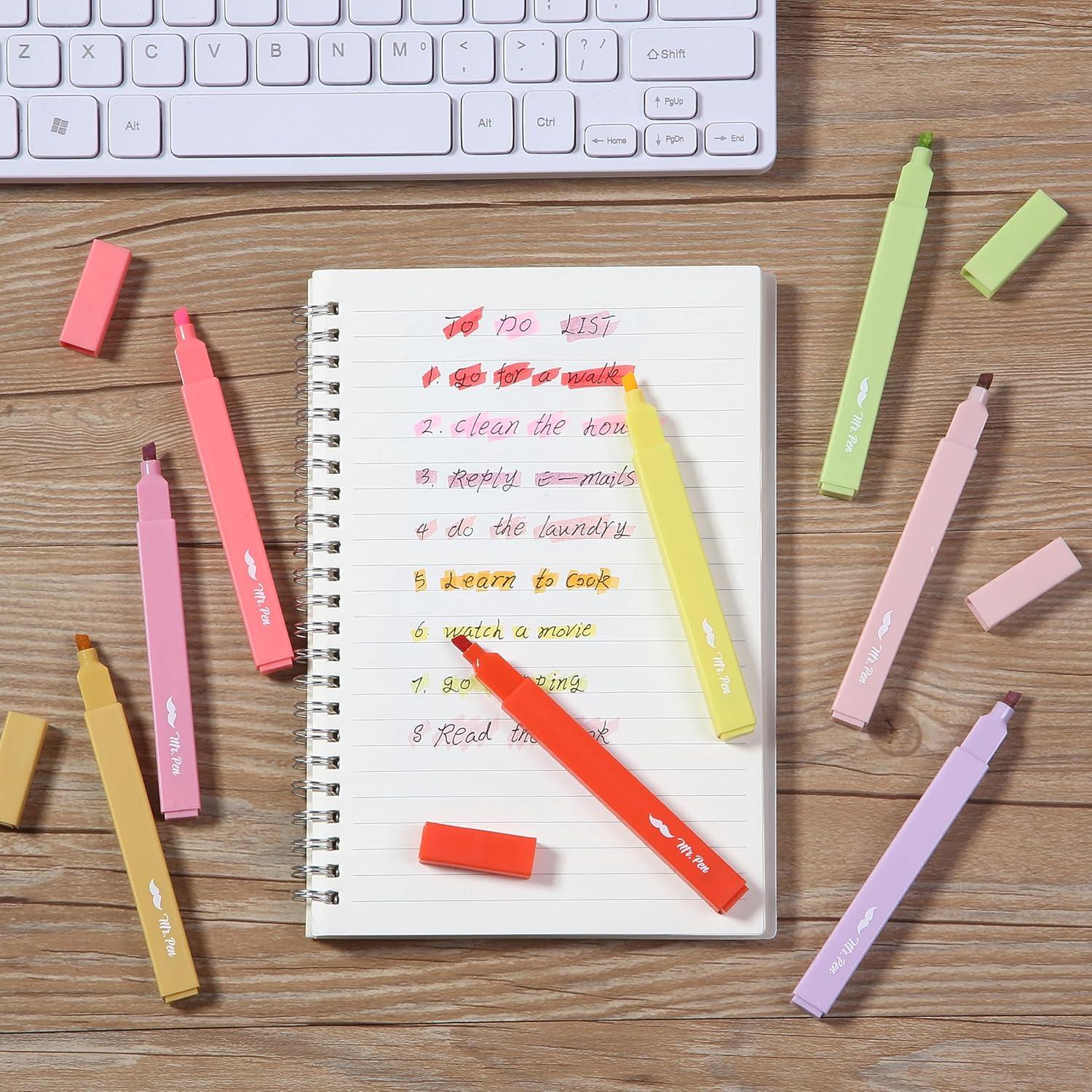 imageMr Pen Aesthetic Highlighters 12pcs Chisel Tip Vibrant Colors Fluorescent Highlighters Assorted Colors Bible Highlighters and Pens No Bleed Cute Highlighters No Bleed Highlighters for BibleSummer Morning
