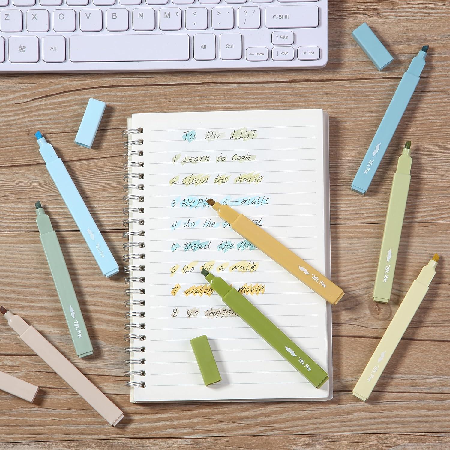 imageMr Pen Aesthetic Highlighters 12pcs Chisel Tip Vibrant Colors Fluorescent Highlighters Assorted Colors Bible Highlighters and Pens No Bleed Cute Highlighters No Bleed Highlighters for BibleNatural Vintage