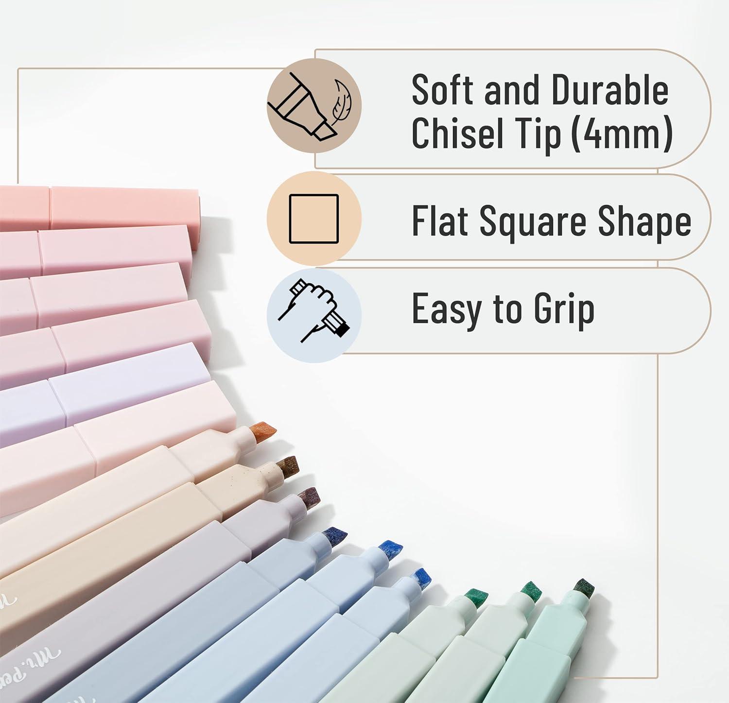imageMr Pen Aesthetic Highlighters 12pcs Chisel Tip Vibrant Colors Fluorescent Highlighters Assorted Colors Bible Highlighters and Pens No Bleed Cute Highlighters No Bleed Highlighters for BibleMorandi Colors