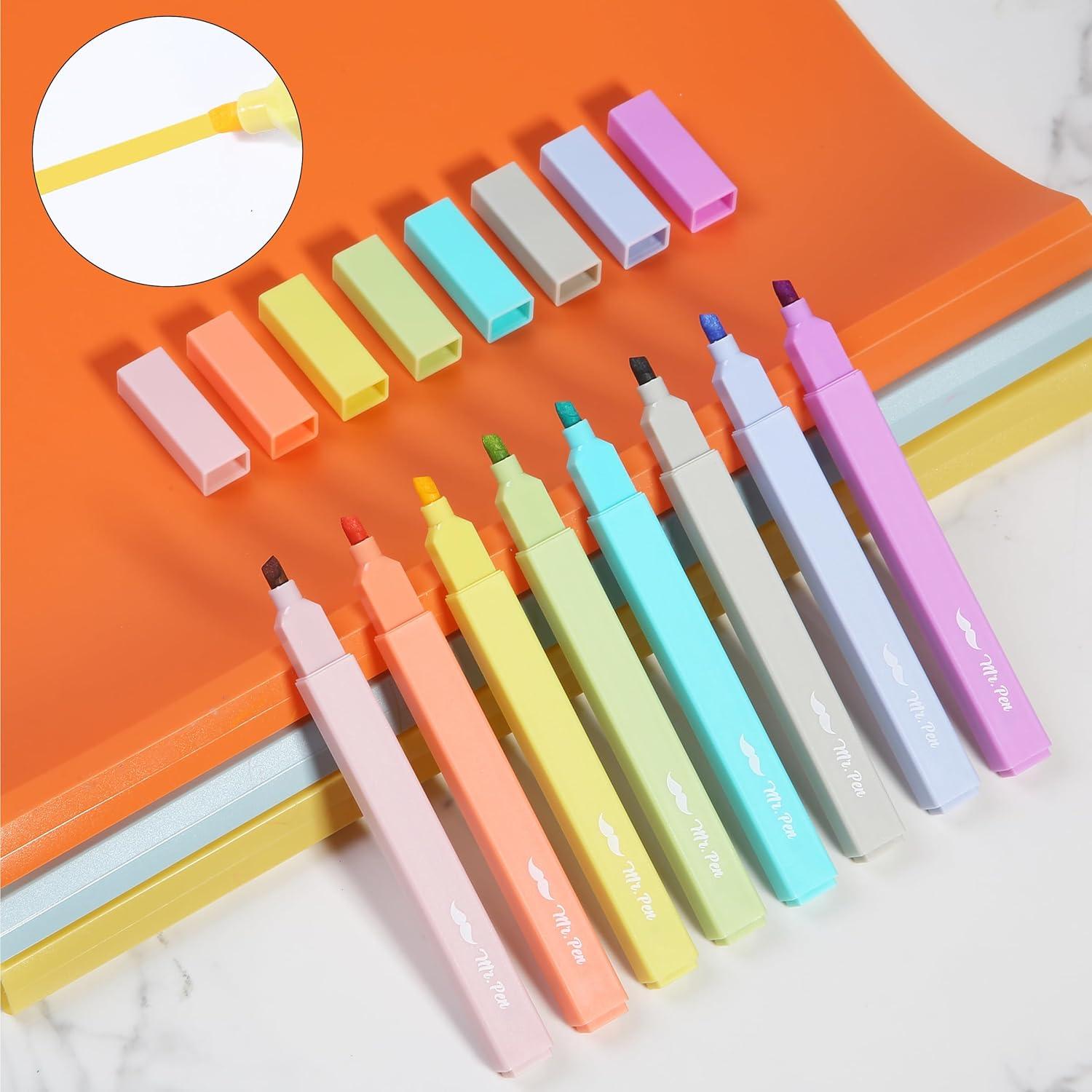 imageMr Pen Aesthetic Highlighters 12pcs Chisel Tip Vibrant Colors Fluorescent Highlighters Assorted Colors Bible Highlighters and Pens No Bleed Cute Highlighters No Bleed Highlighters for BibleRetro Colors