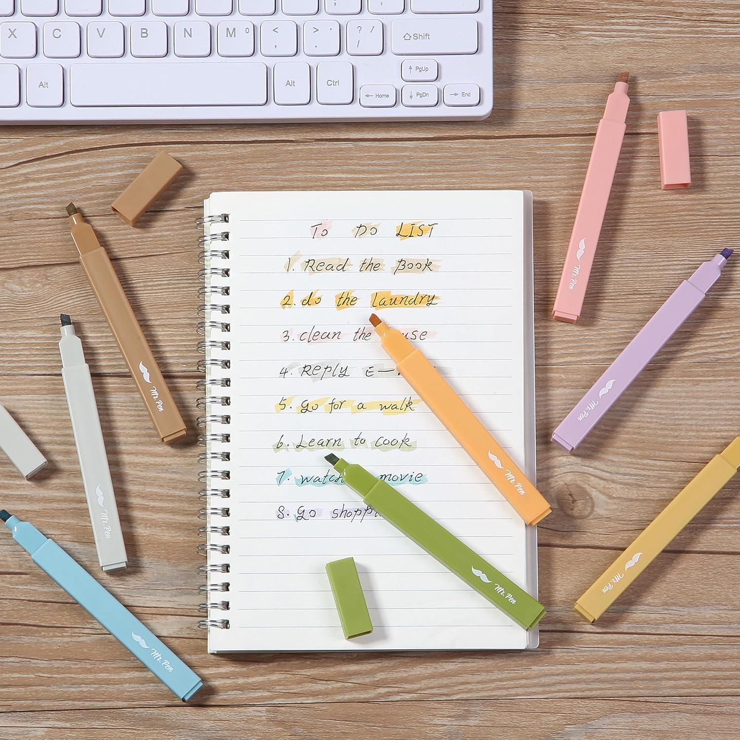 imageMr Pen Aesthetic Highlighters 12pcs Chisel Tip Vibrant Colors Fluorescent Highlighters Assorted Colors Bible Highlighters and Pens No Bleed Cute Highlighters No Bleed Highlighters for BibleMoss Garden