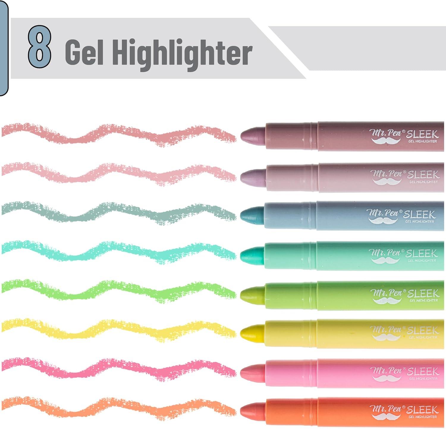 imageMr Pen Gel Highlighters 8 Pack Morandi Colors No Bleed Bible MarkersCandy Colors