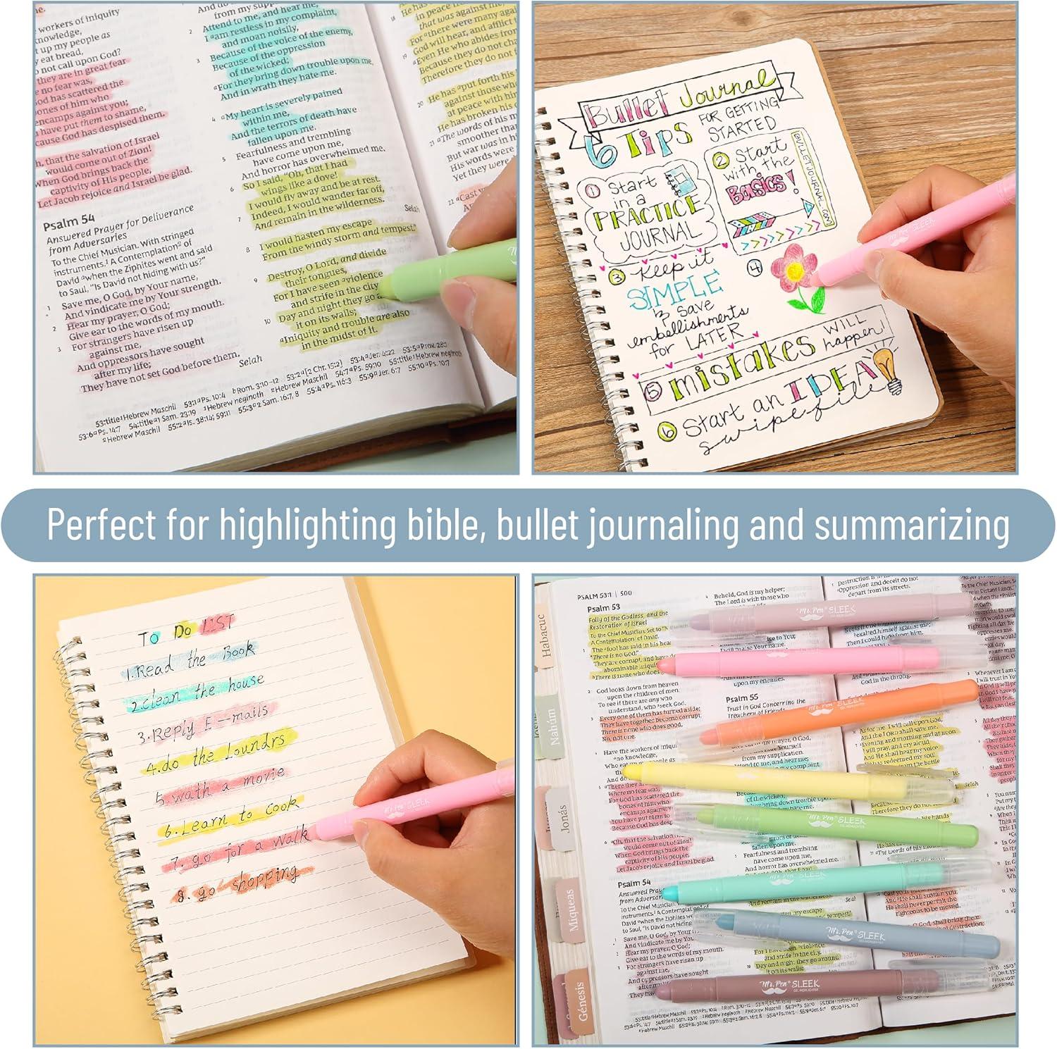 imageMr Pen Gel Highlighters 8 Pack Morandi Colors No Bleed Bible MarkersCandy Colors