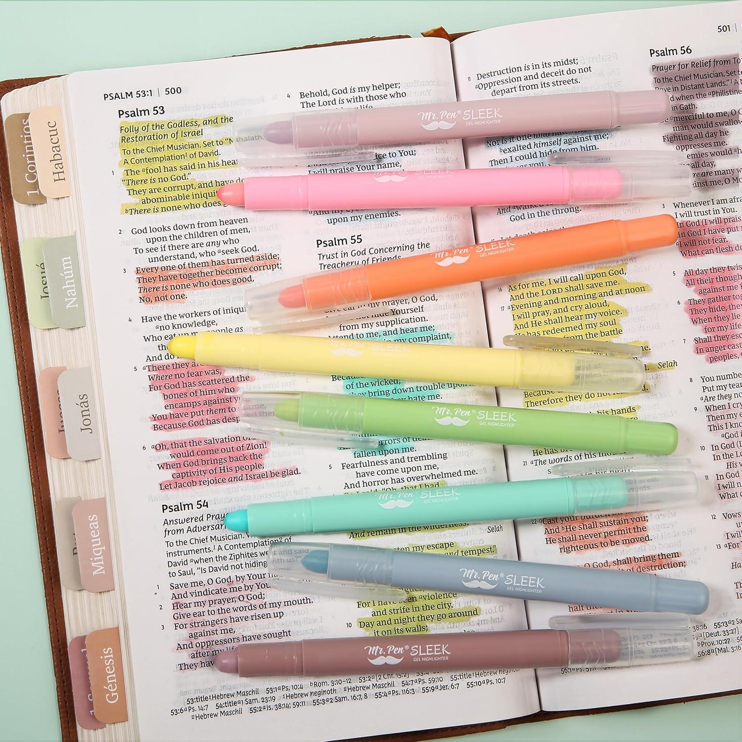 imageMr Pen Gel Highlighters 8 Pack Morandi Colors No Bleed Bible MarkersCandy Colors