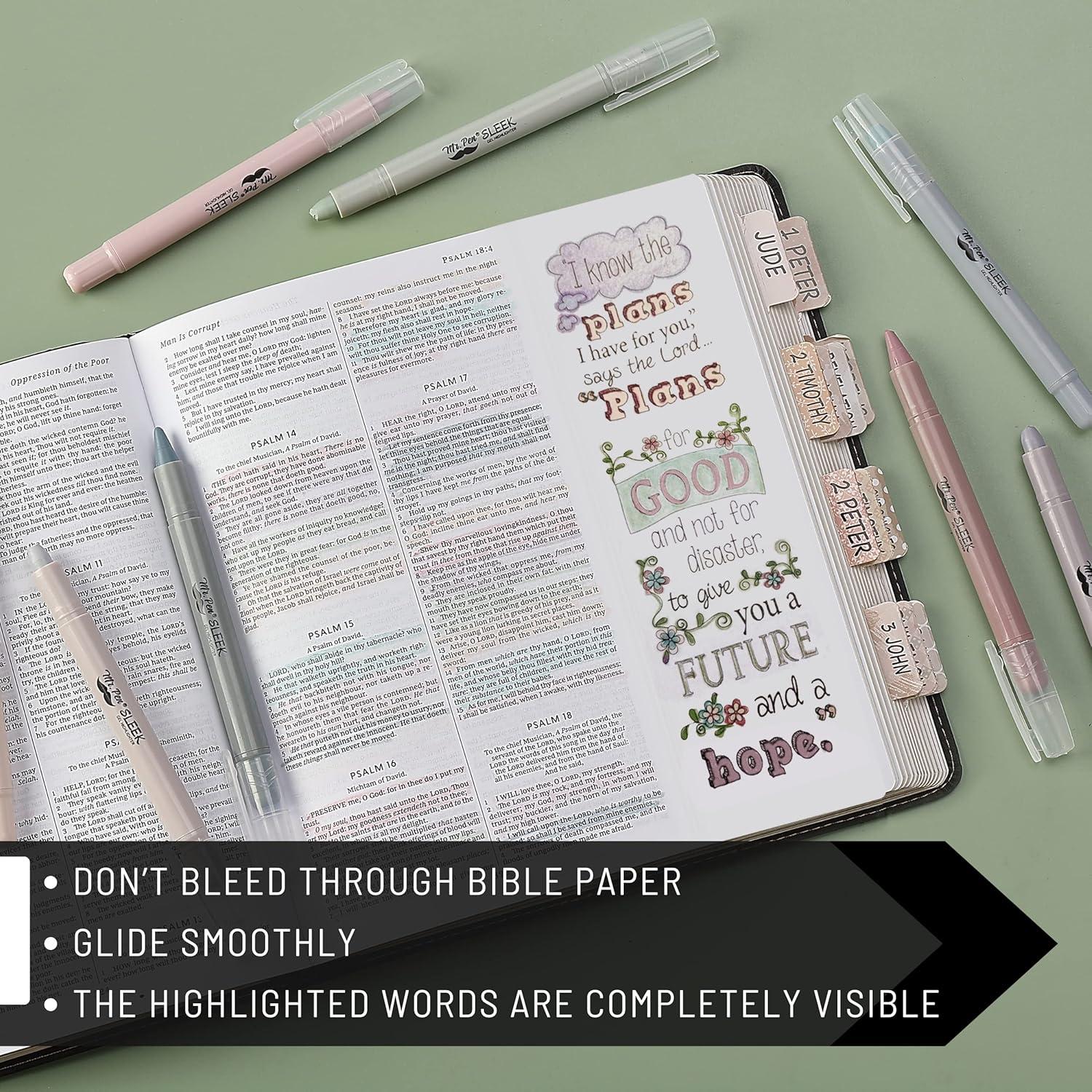 imageMr Pen Gel Highlighters 8 Pack Morandi Colors No Bleed Bible MarkersDusty Colors