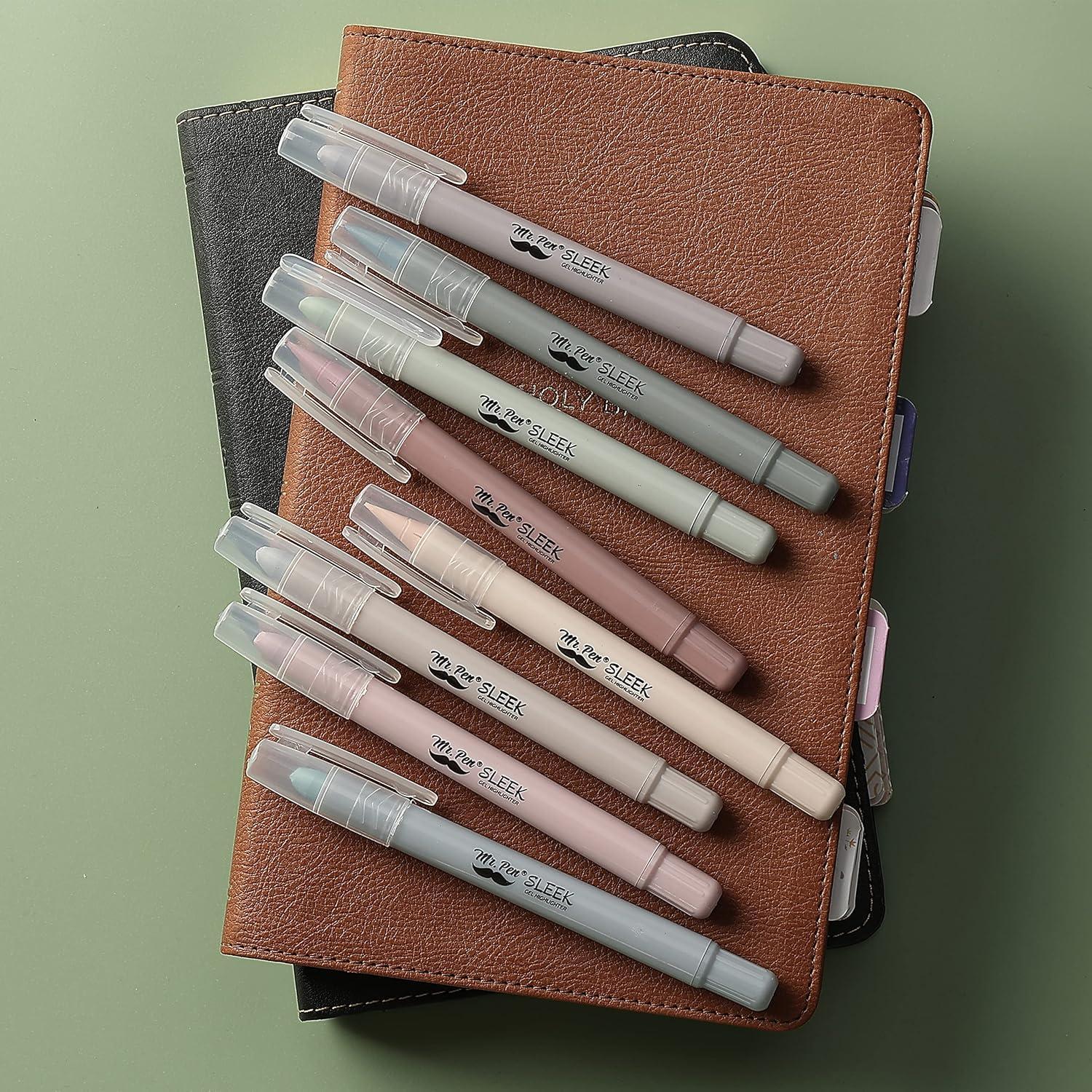imageMr Pen Gel Highlighters 8 Pack Morandi Colors No Bleed Bible MarkersDusty Colors
