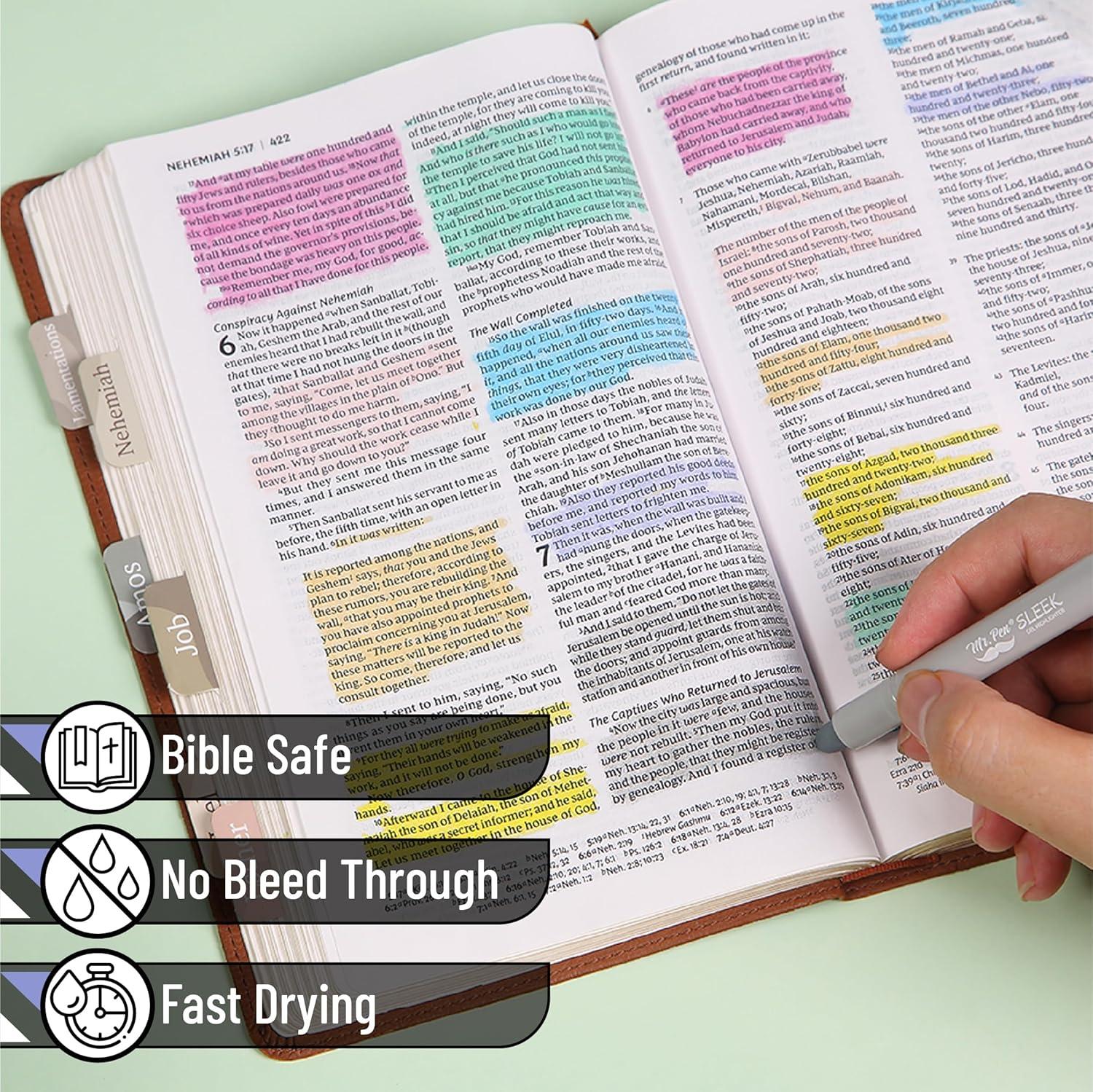 imageMr Pen Gel Highlighters 8 Pack Morandi Colors No Bleed Bible MarkersFriendly Colors