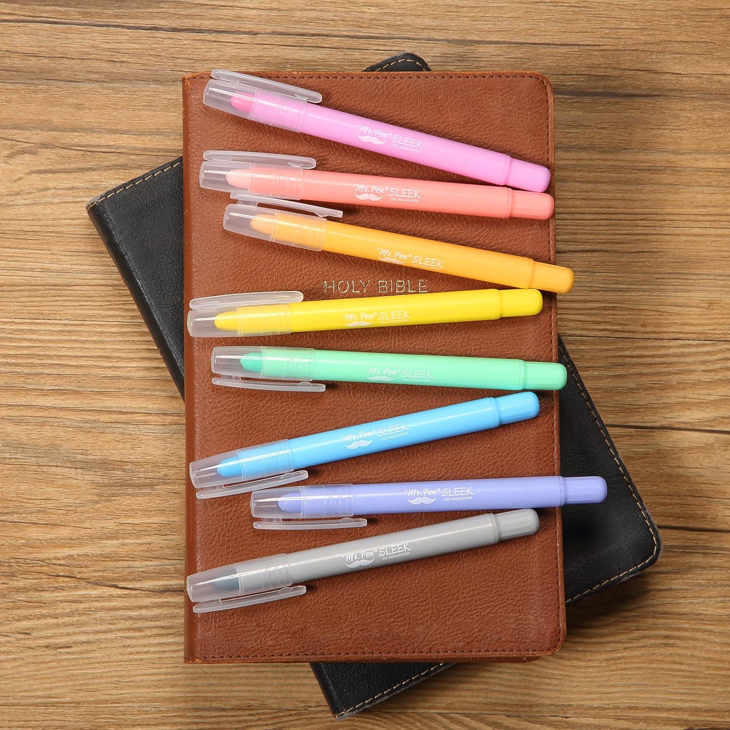 imageMr Pen Gel Highlighters 8 Pack Morandi Colors No Bleed Bible MarkersFriendly Colors