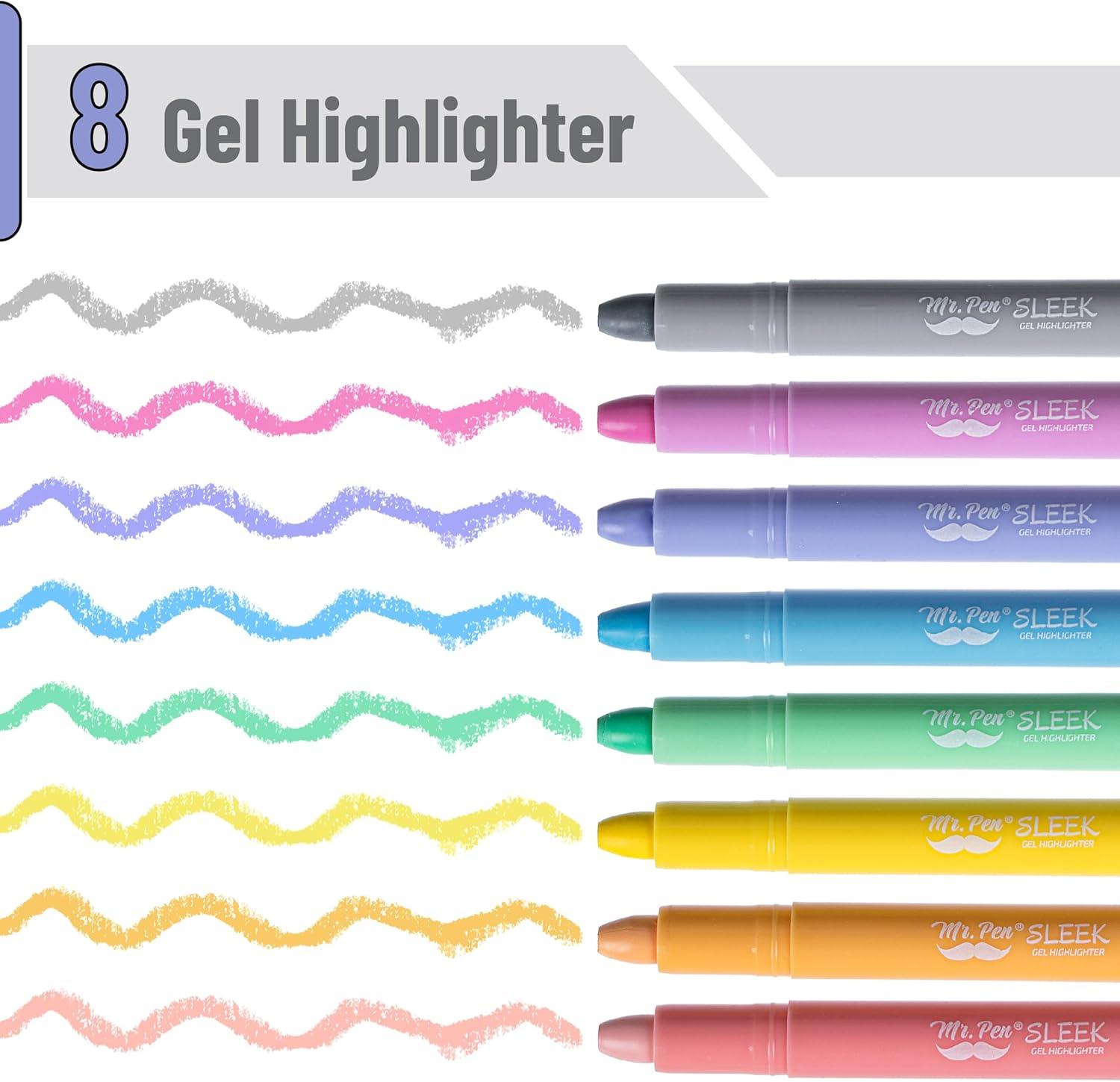 imageMr Pen Gel Highlighters 8 Pack Morandi Colors No Bleed Bible MarkersFriendly Colors