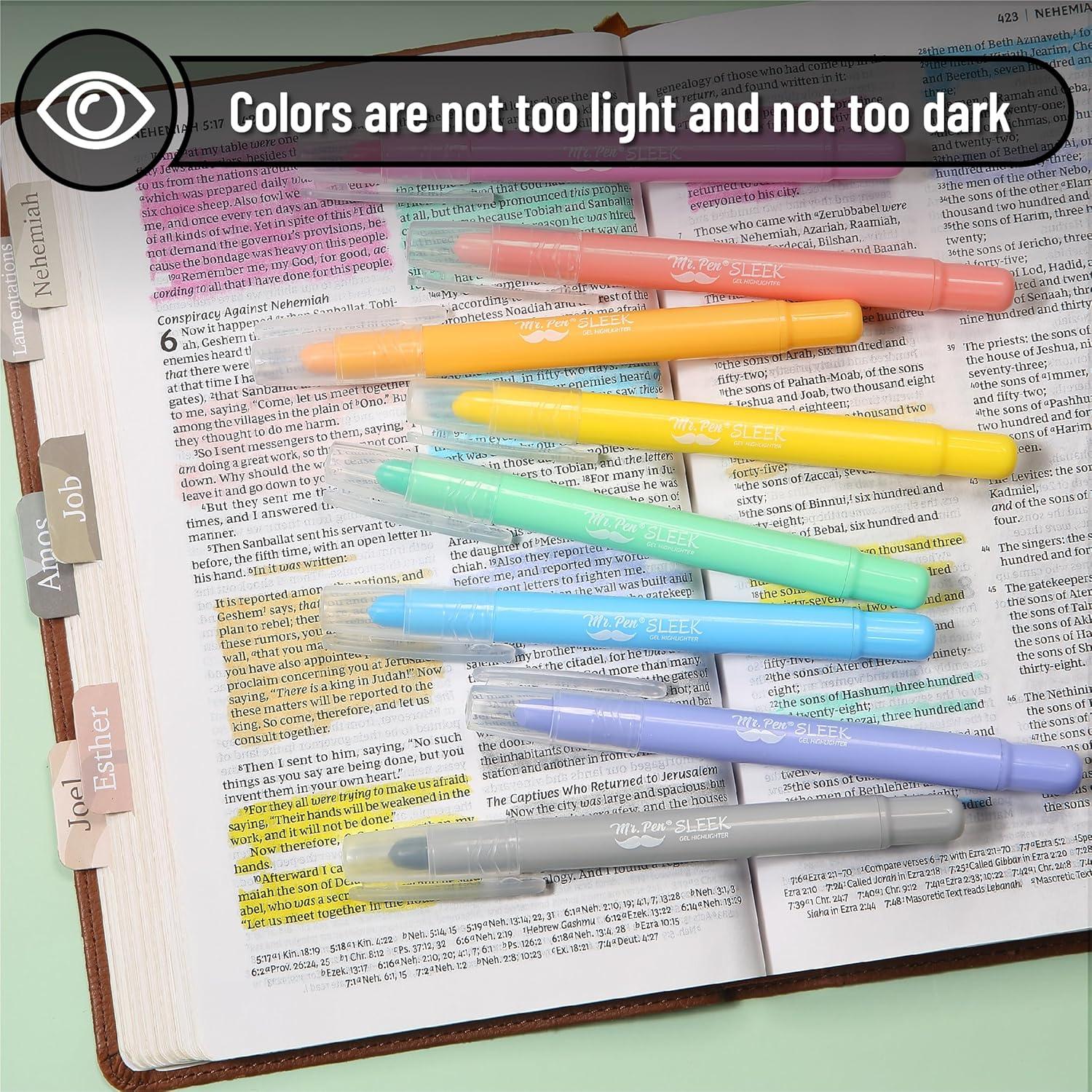 imageMr Pen Gel Highlighters 8 Pack Morandi Colors No Bleed Bible MarkersFriendly Colors