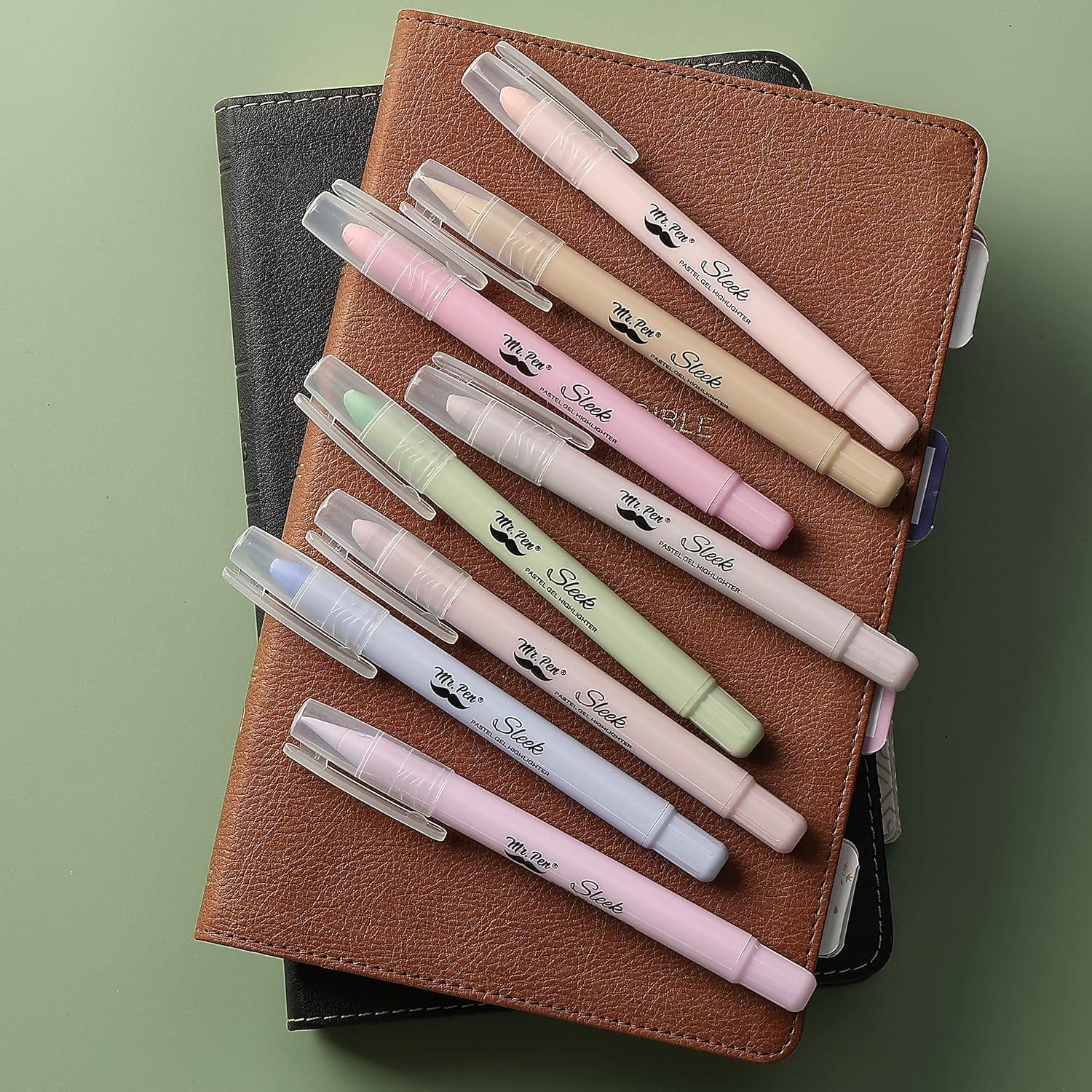 imageMr Pen Gel Highlighters 8 Pack Morandi Colors No Bleed Bible MarkersMorandi Colors 1