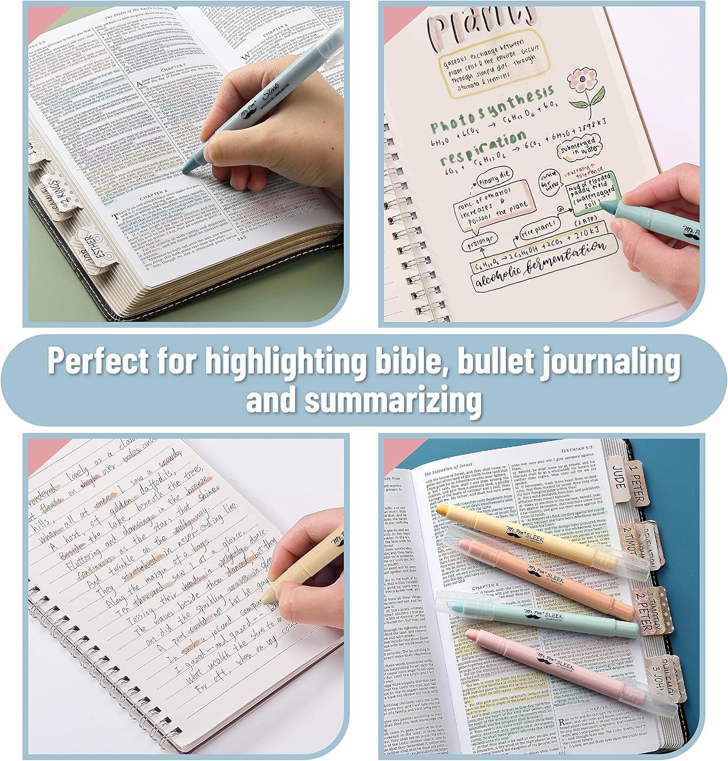 imageMr Pen Gel Highlighters 8 Pack Morandi Colors No Bleed Bible MarkersMorandi Colors 2