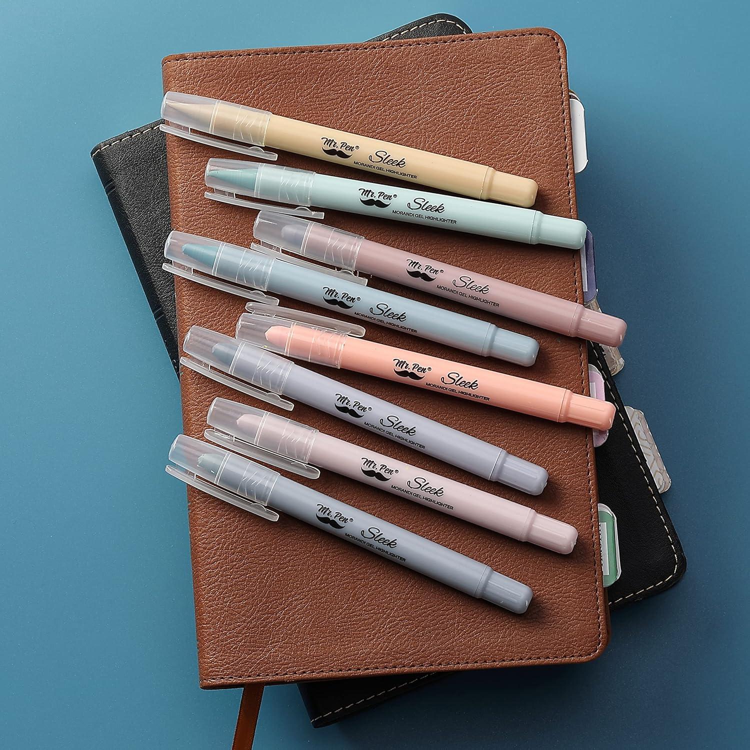 imageMr Pen Gel Highlighters 8 Pack Morandi Colors No Bleed Bible MarkersMorandi Colors 2