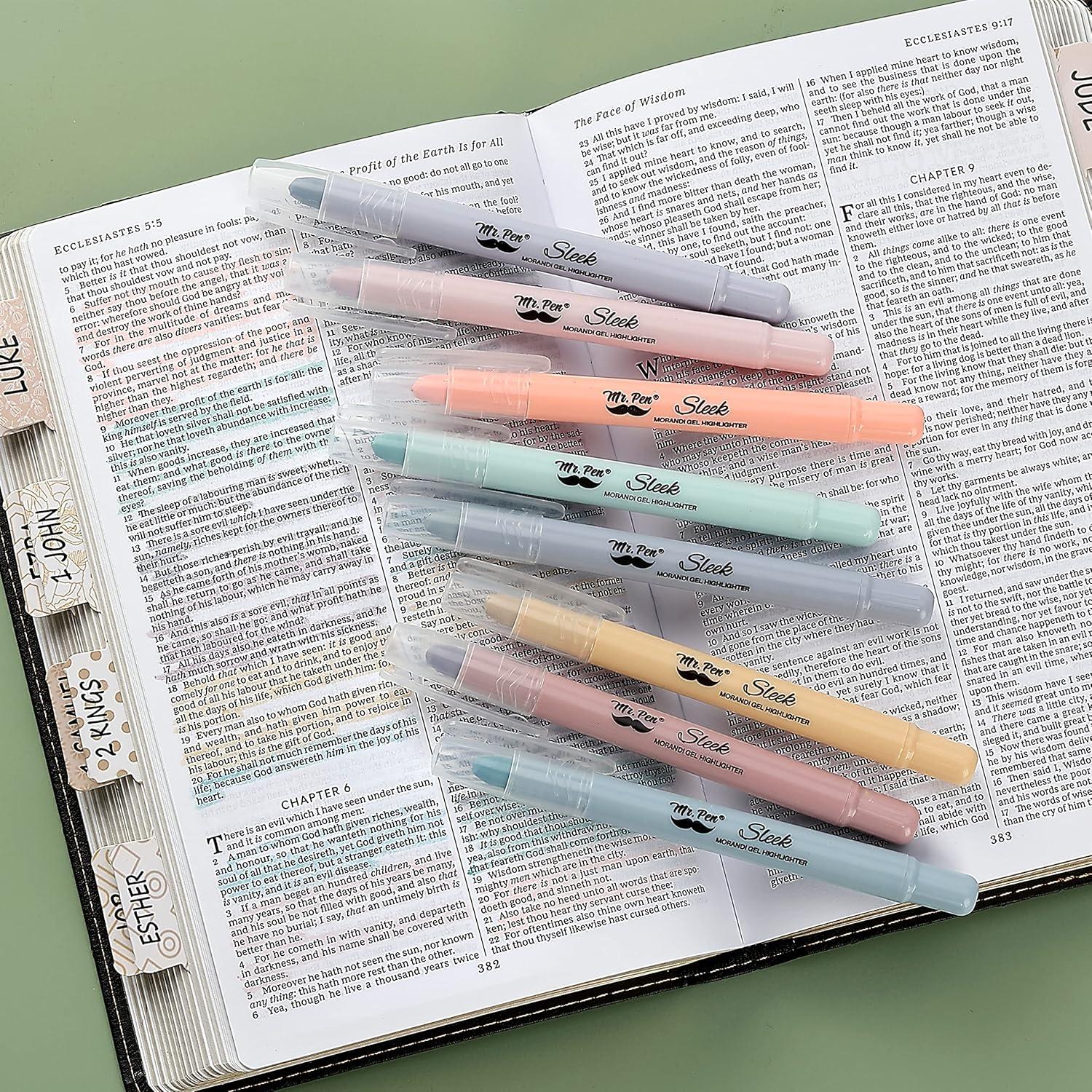 imageMr Pen Gel Highlighters 8 Pack Morandi Colors No Bleed Bible MarkersMorandi Colors 2