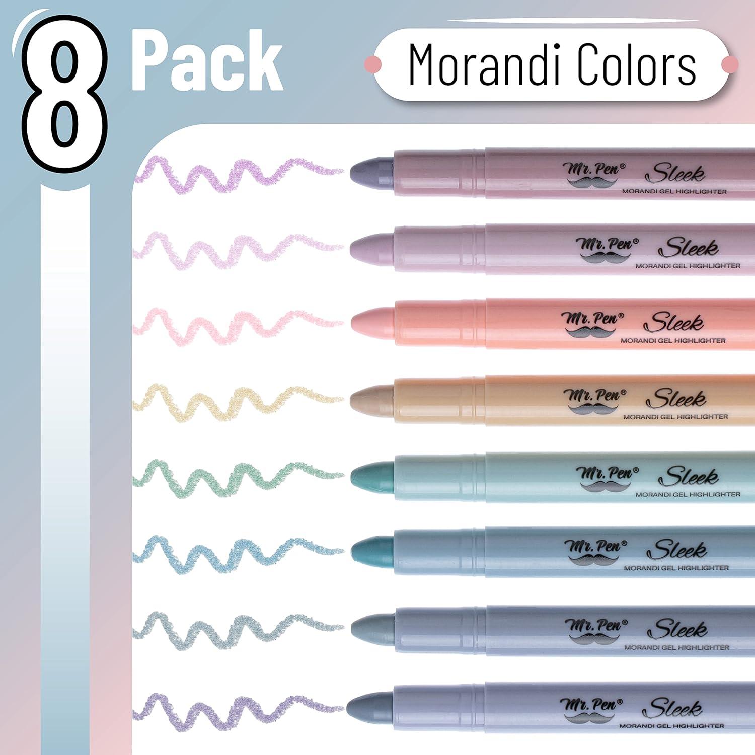 imageMr Pen Gel Highlighters 8 Pack Morandi Colors No Bleed Bible MarkersMorandi Colors 2