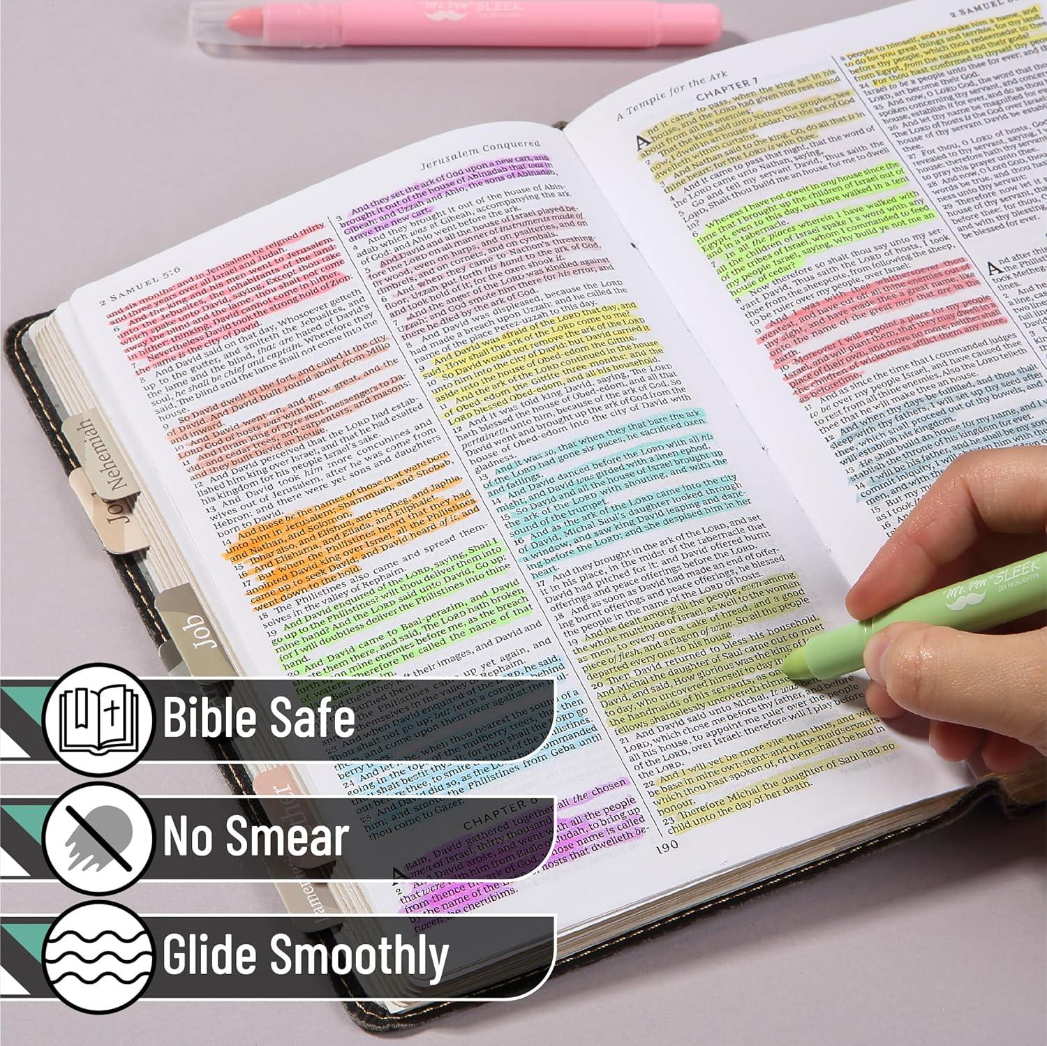 imageMr Pen Gel Highlighters 8 Pack Morandi Colors No Bleed Bible MarkersMorandi and Vibrant Colors