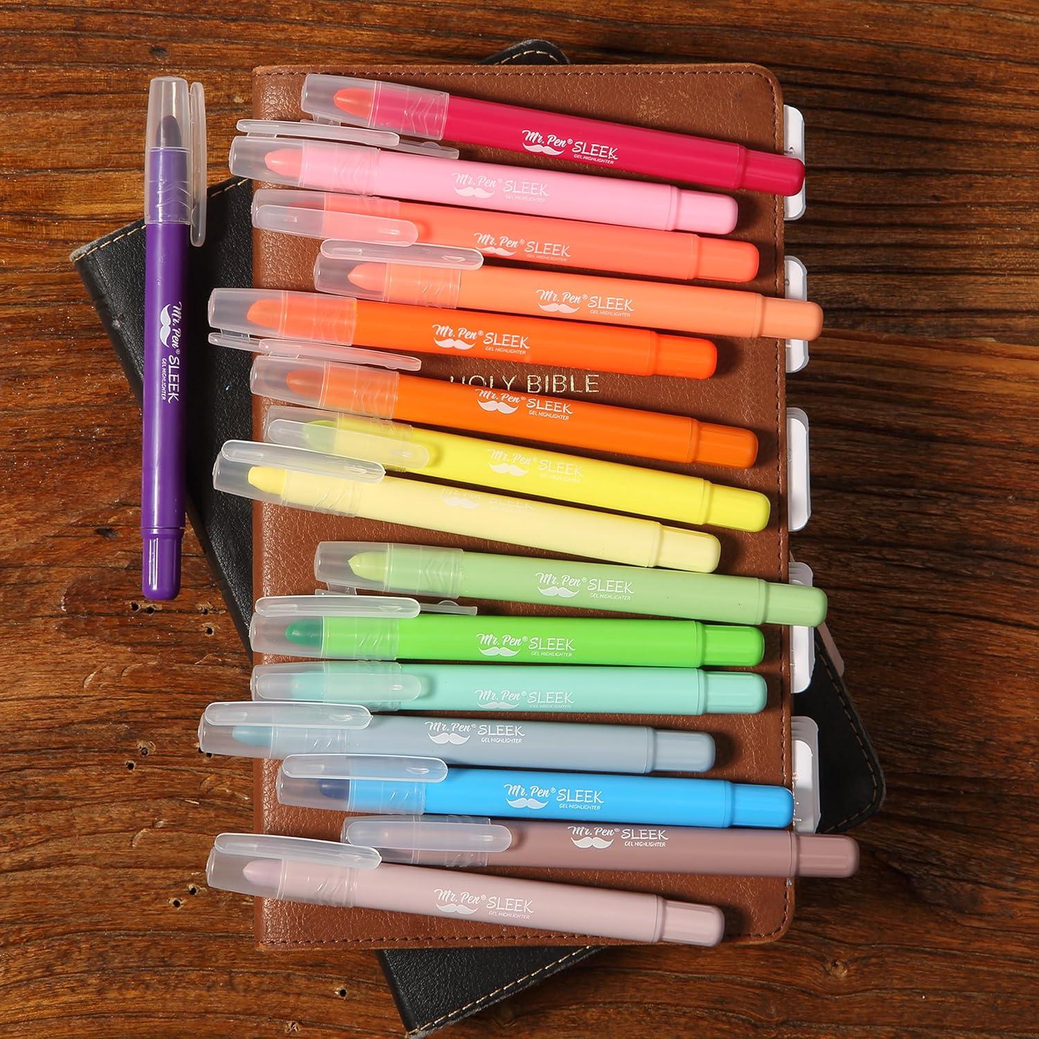 imageMr Pen Gel Highlighters 8 Pack Morandi Colors No Bleed Bible MarkersMorandi and Vibrant Colors