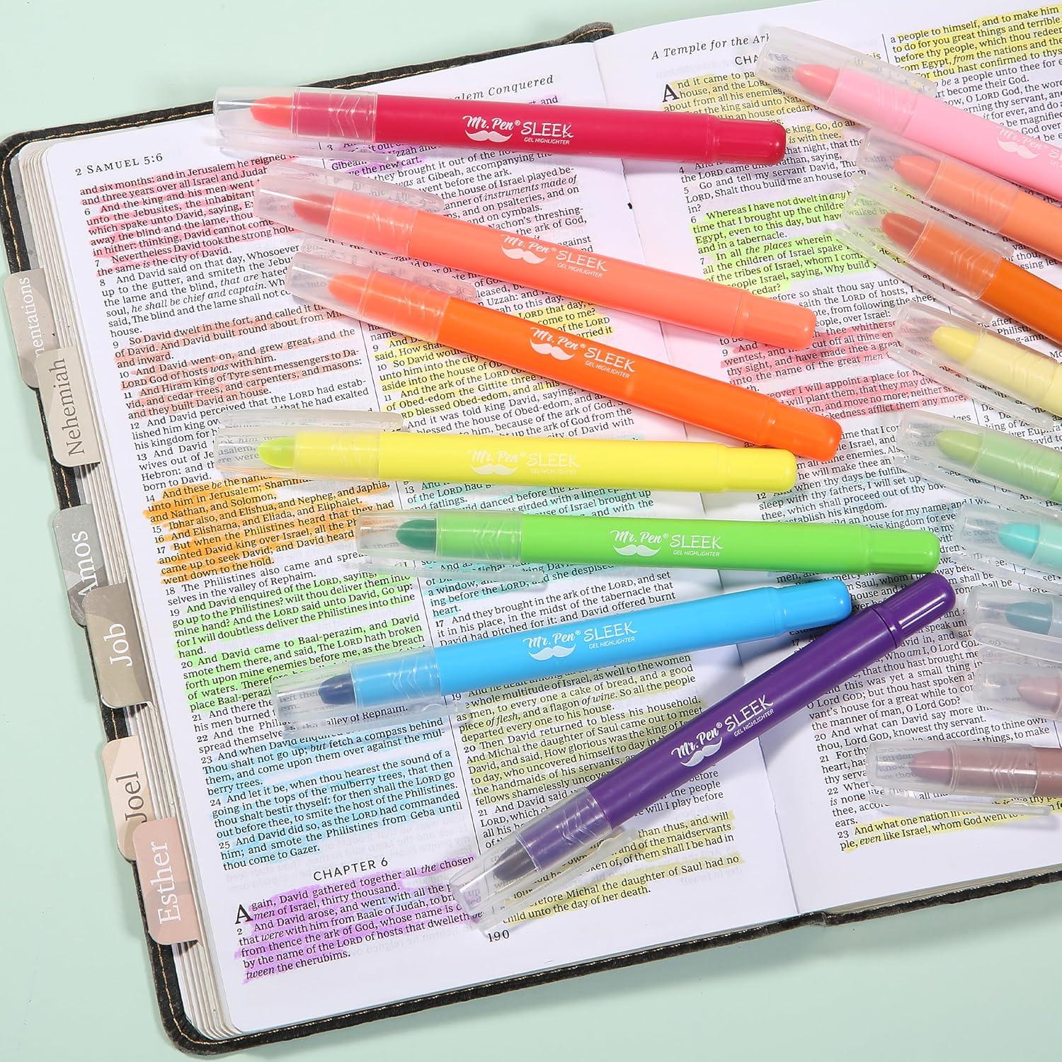 imageMr Pen Gel Highlighters 8 Pack Morandi Colors No Bleed Bible MarkersMorandi and Vibrant Colors