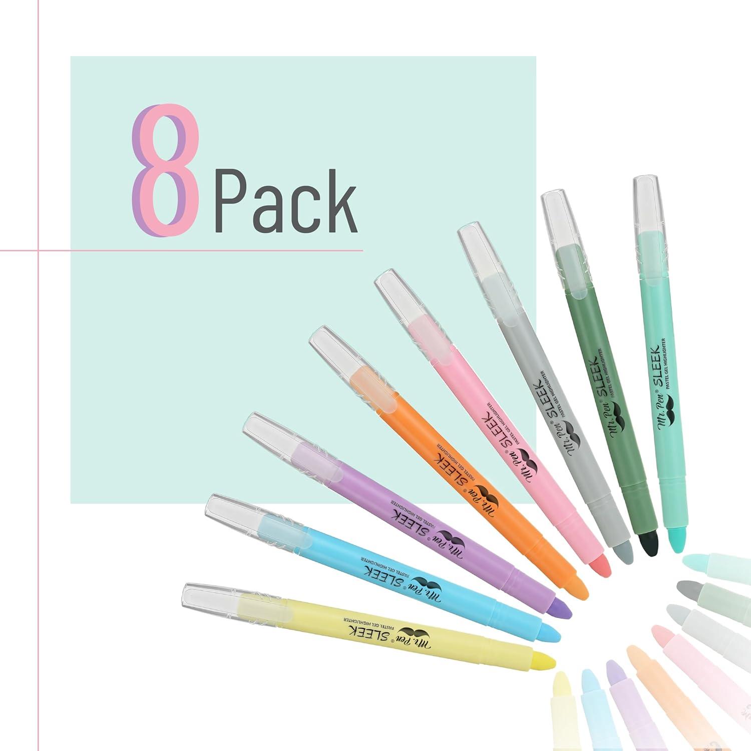 imageMr Pen Gel Highlighters 8 Pack Morandi Colors No Bleed Bible MarkersPastel Colors 1