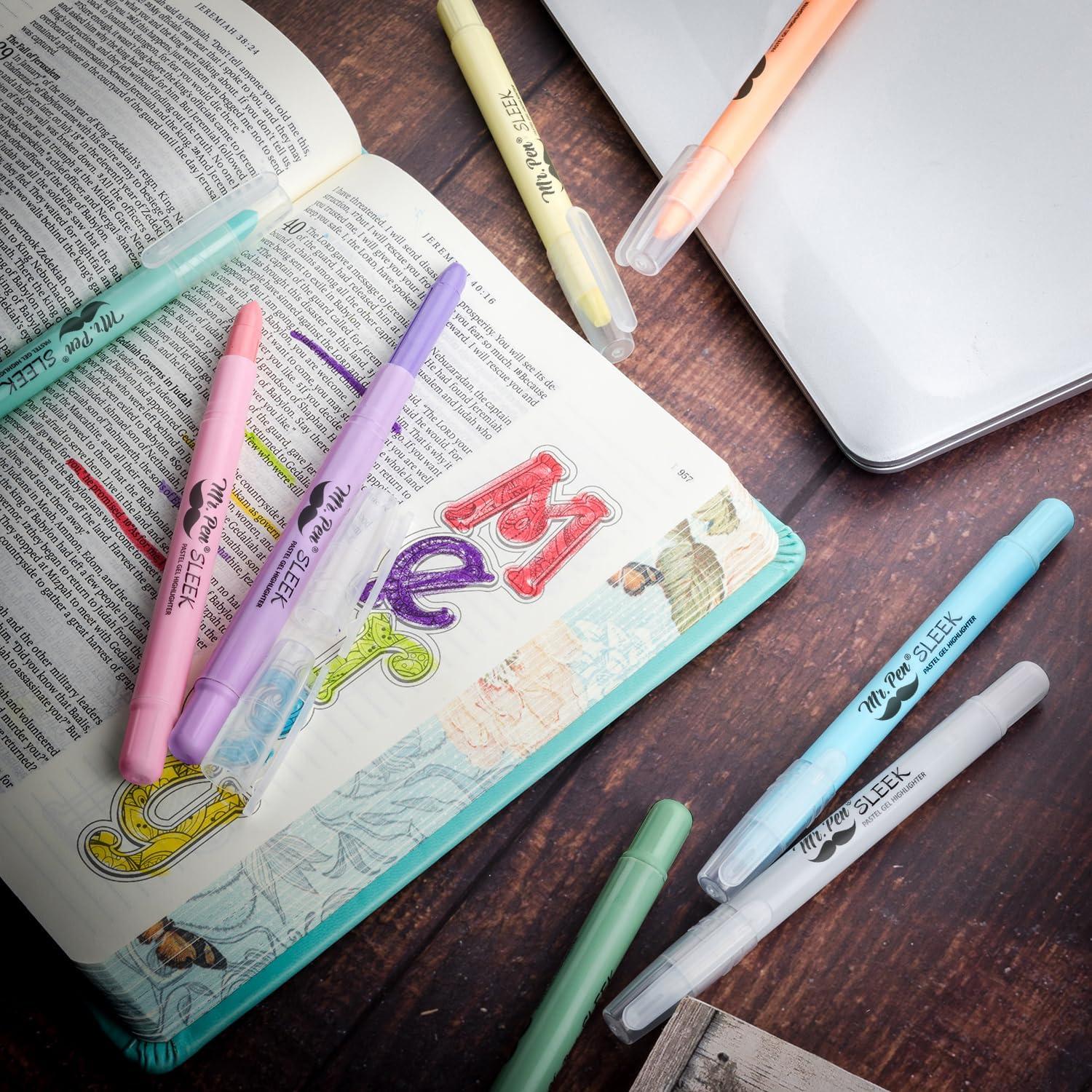 imageMr Pen Gel Highlighters 8 Pack Morandi Colors No Bleed Bible MarkersPastel Colors 1