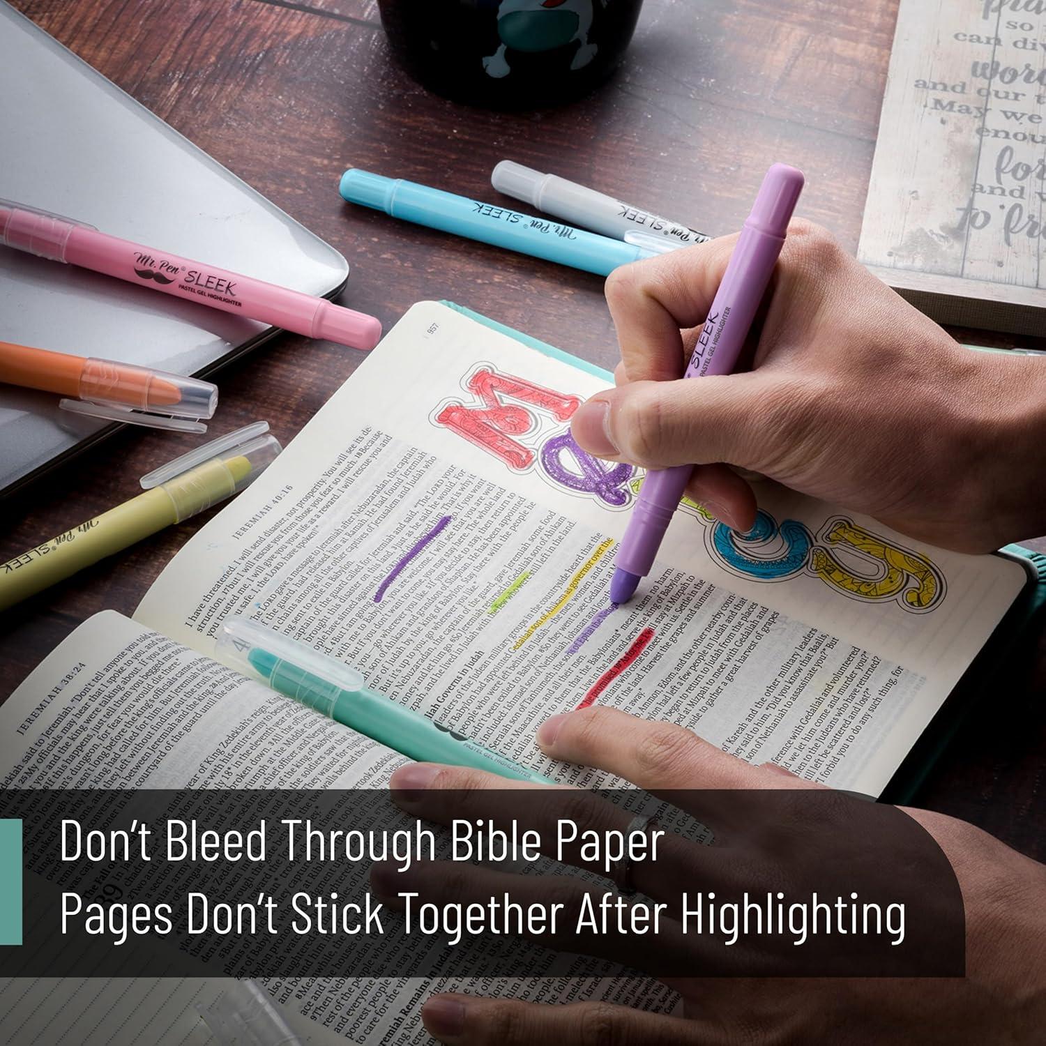 imageMr Pen Gel Highlighters 8 Pack Morandi Colors No Bleed Bible MarkersPastel Colors 1