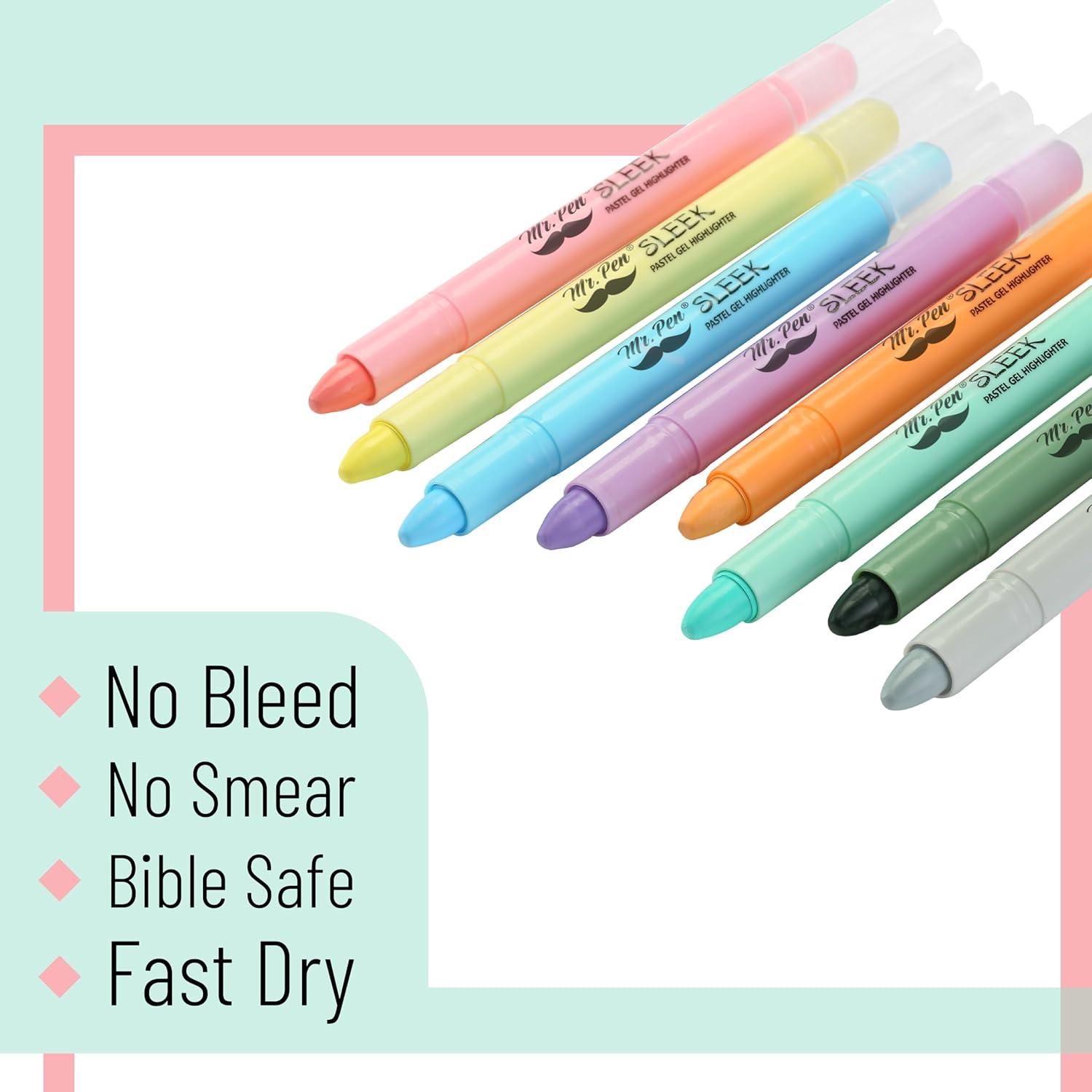 imageMr Pen Gel Highlighters 8 Pack Morandi Colors No Bleed Bible MarkersPastel Colors 1
