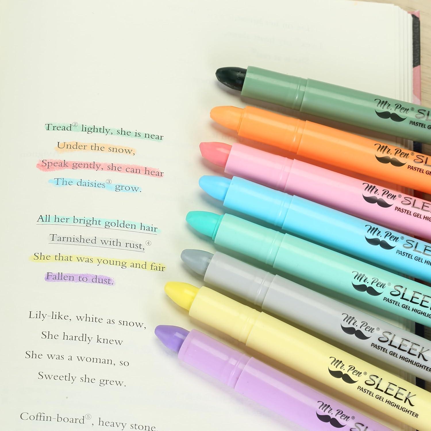 imageMr Pen Gel Highlighters 8 Pack Morandi Colors No Bleed Bible MarkersPastel Colors 1