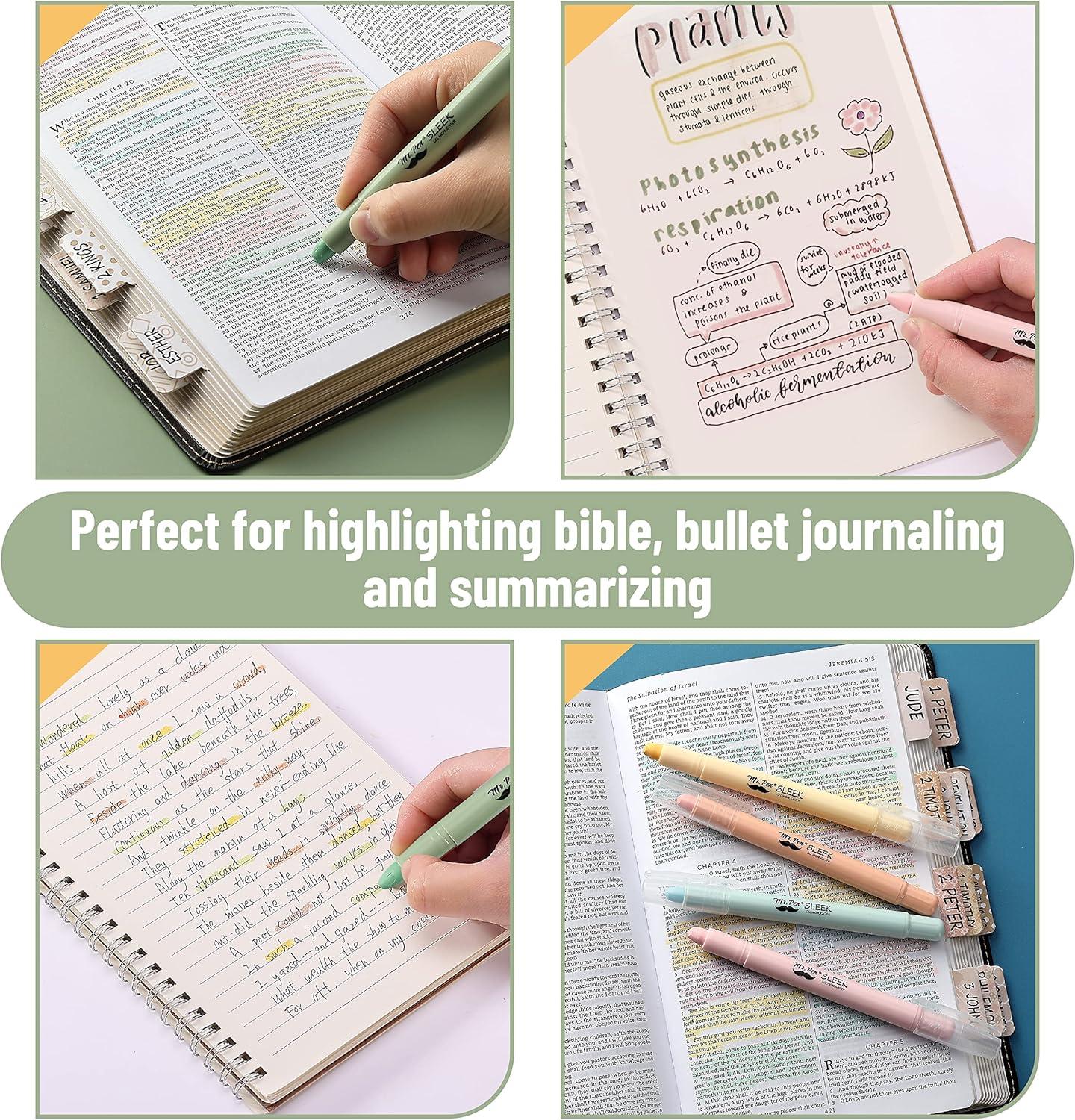 imageMr Pen Gel Highlighters 8 Pack Morandi Colors No Bleed Bible MarkersPastel Colors 2