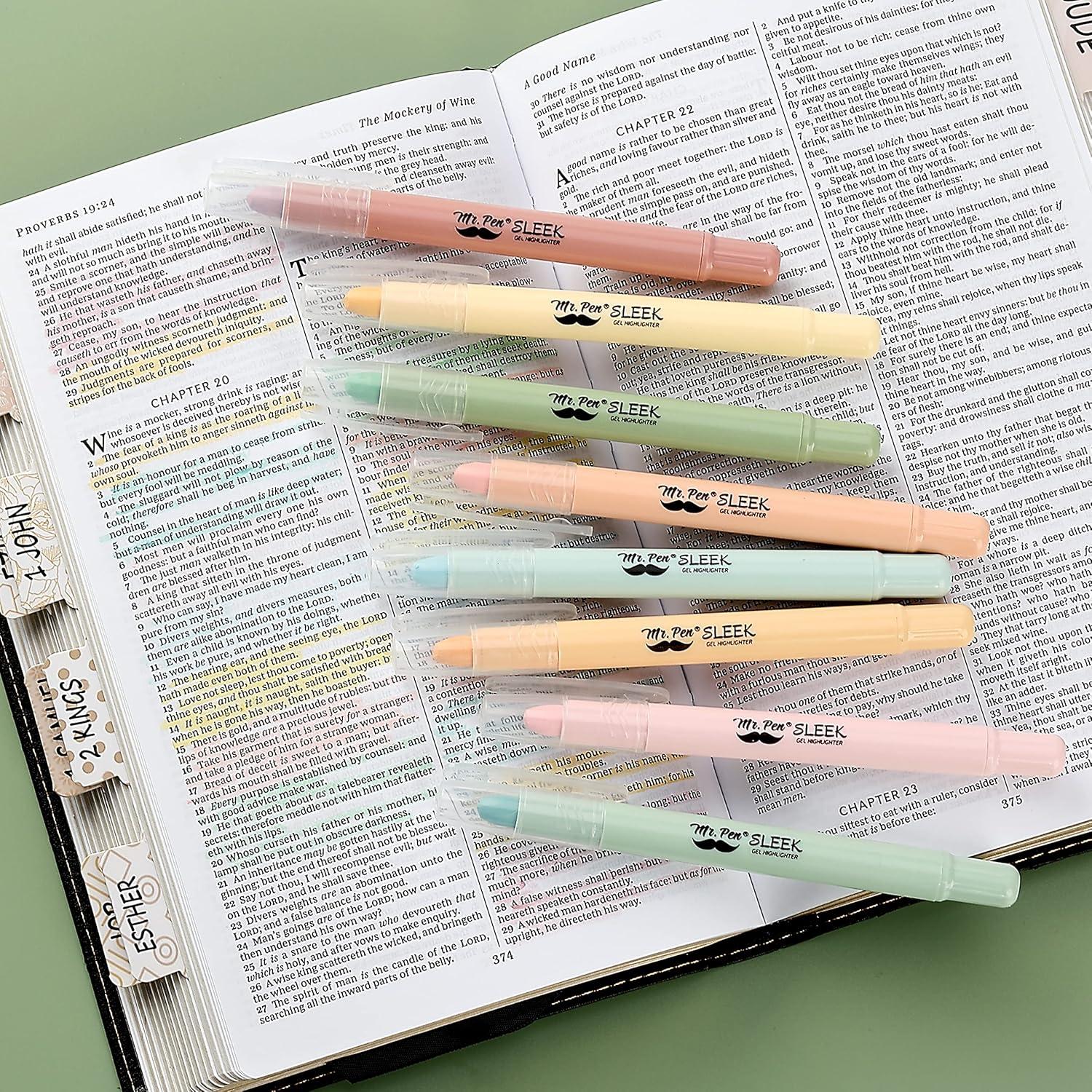 imageMr Pen Gel Highlighters 8 Pack Morandi Colors No Bleed Bible MarkersPastel Colors 2