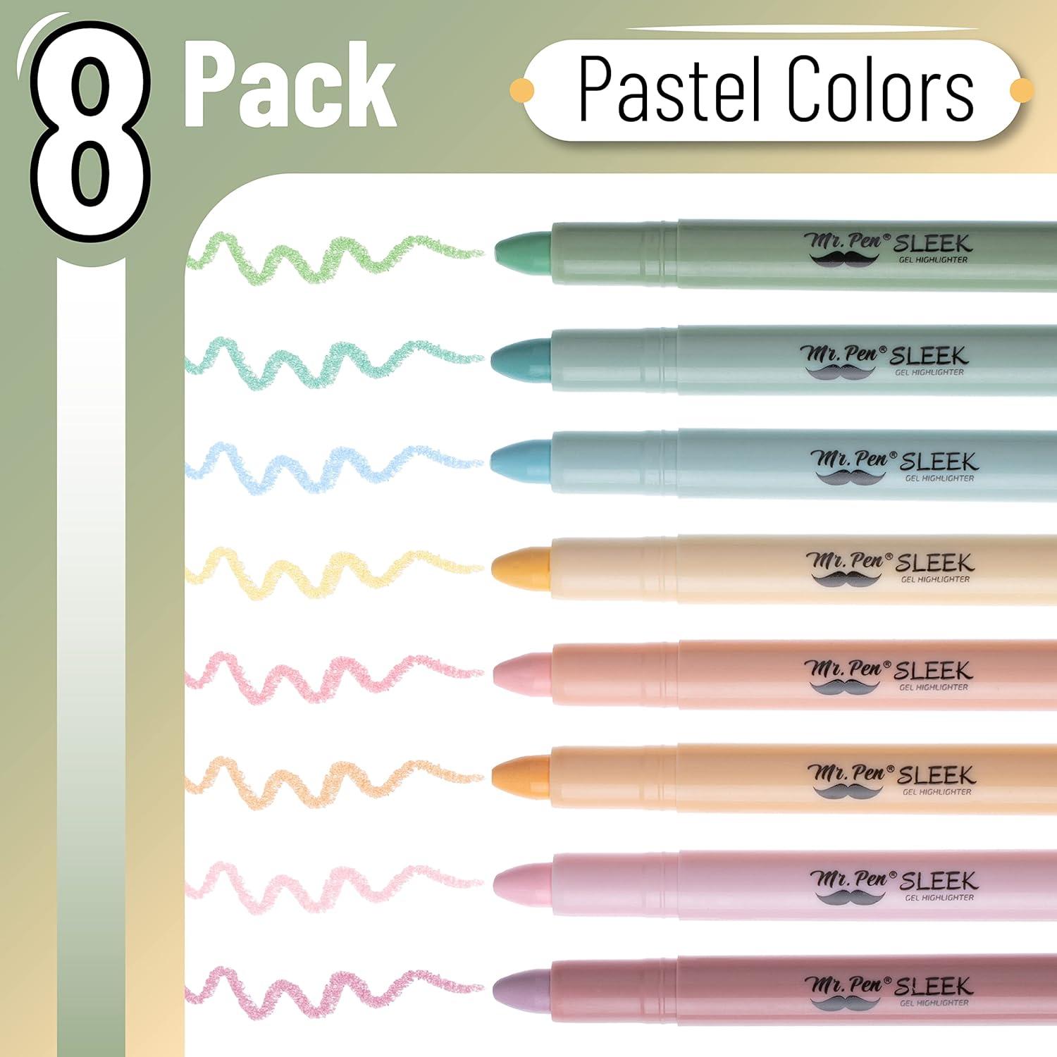 imageMr Pen Gel Highlighters 8 Pack Morandi Colors No Bleed Bible MarkersPastel Colors 2