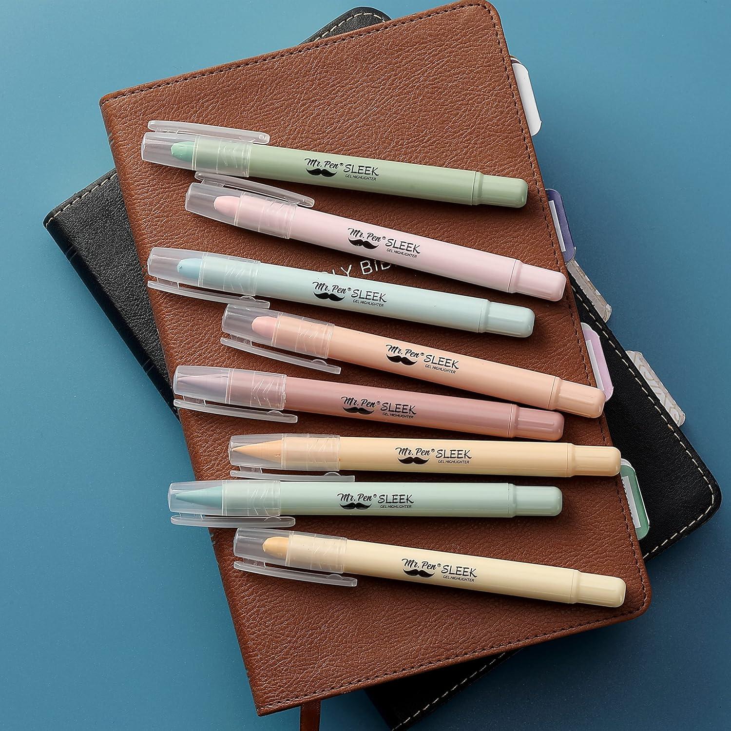 imageMr Pen Gel Highlighters 8 Pack Morandi Colors No Bleed Bible MarkersPastel Colors 2