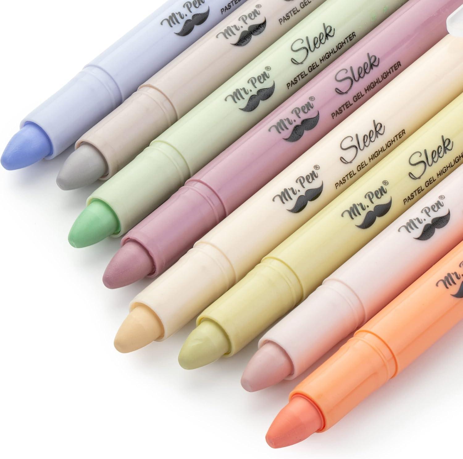 imageMr Pen Gel Highlighters 8 Pack Morandi Colors No Bleed Bible MarkersPastel Colors 3