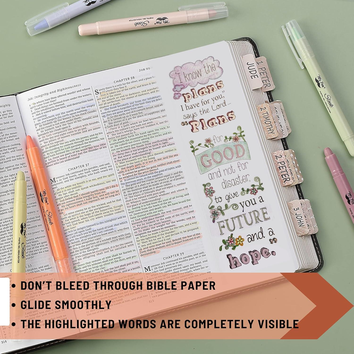 imageMr Pen Gel Highlighters 8 Pack Morandi Colors No Bleed Bible MarkersPastel Colors 3