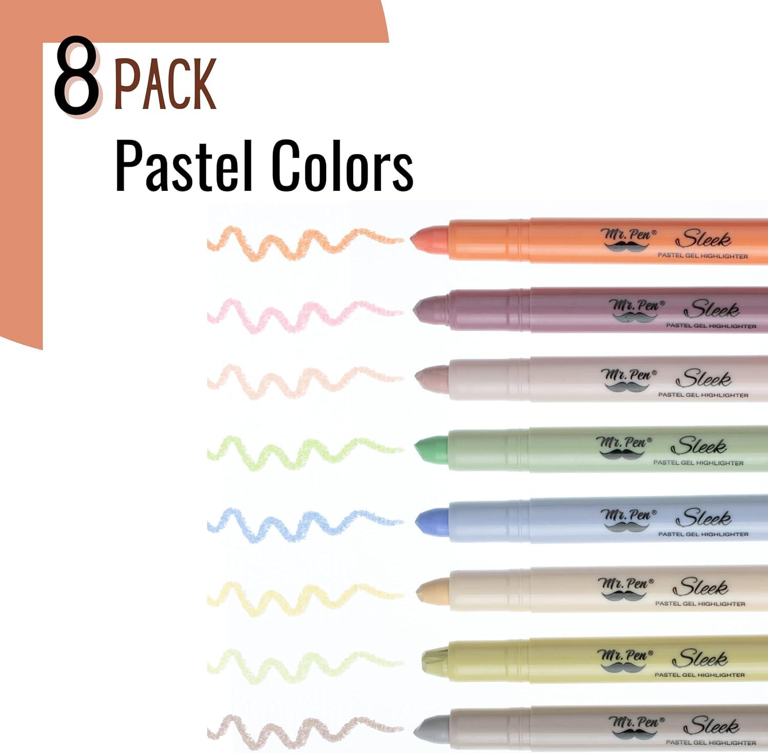 imageMr Pen Gel Highlighters 8 Pack Morandi Colors No Bleed Bible MarkersPastel Colors 3