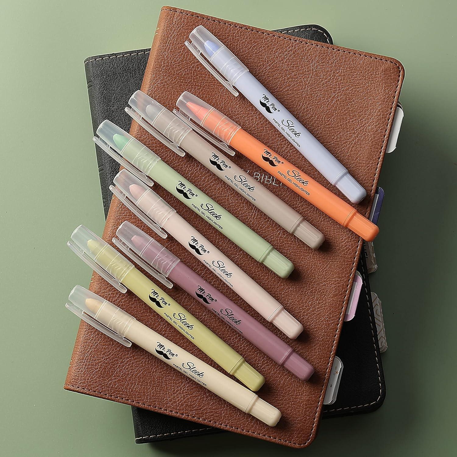 imageMr Pen Gel Highlighters 8 Pack Morandi Colors No Bleed Bible MarkersPastel Colors 3