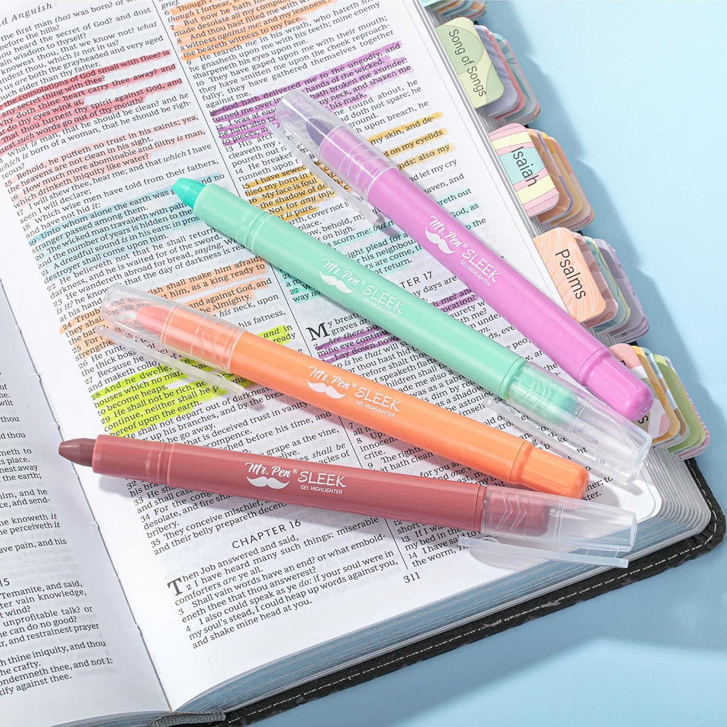 imageMr Pen Gel Highlighters 8 Pack Morandi Colors No Bleed Bible MarkersPastel Colors 4