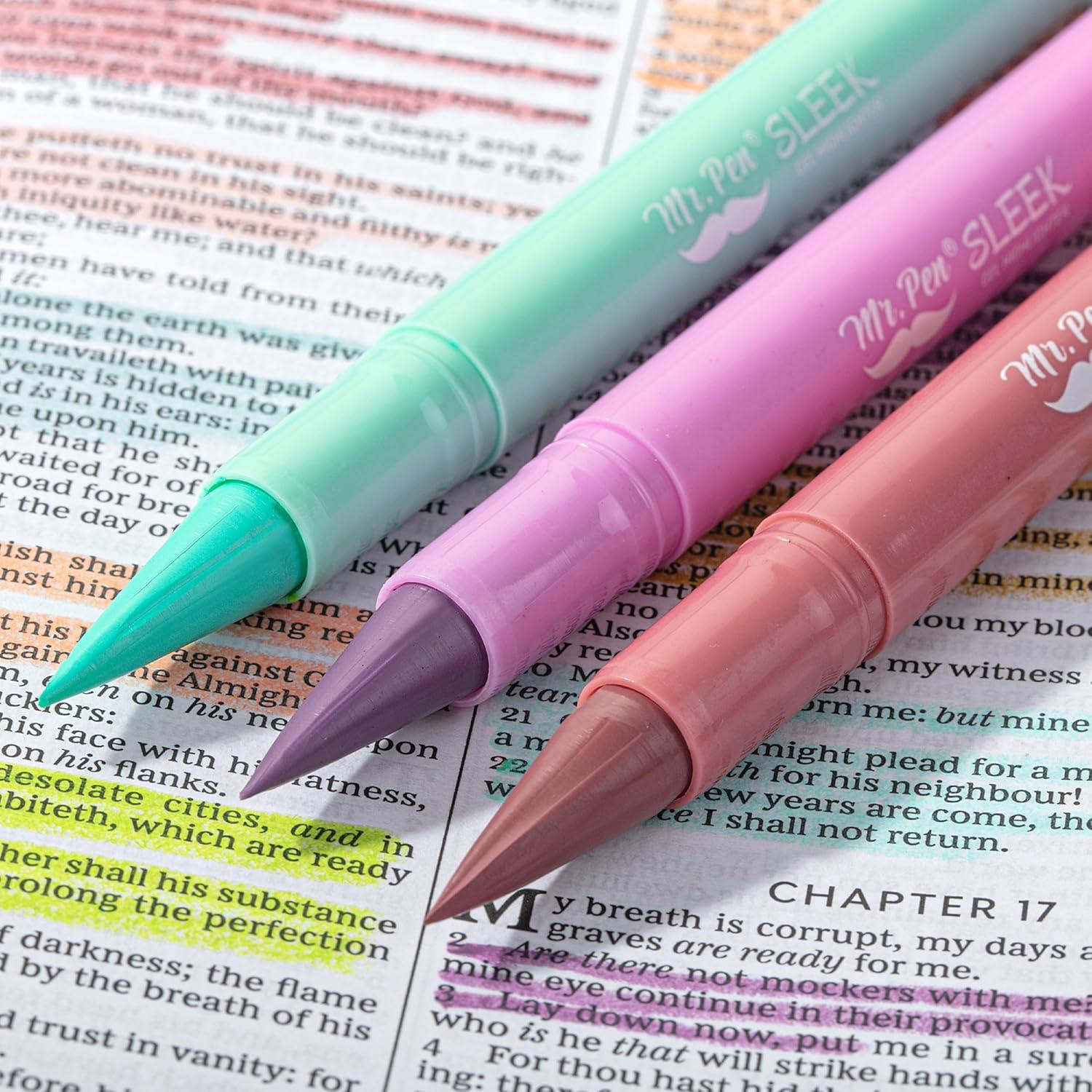imageMr Pen Gel Highlighters 8 Pack Morandi Colors No Bleed Bible MarkersPastel Colors 4