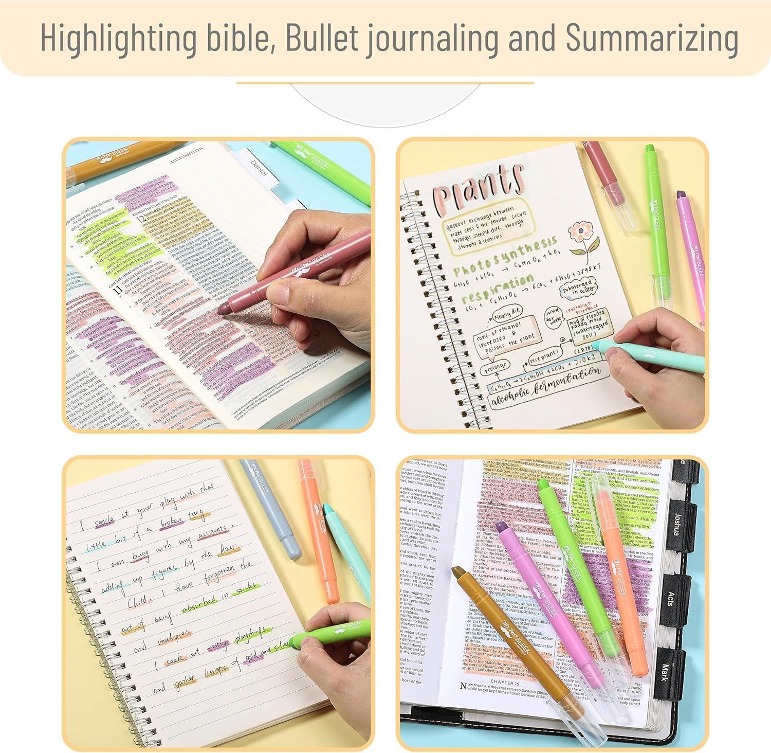 imageMr Pen Gel Highlighters 8 Pack Morandi Colors No Bleed Bible MarkersPastel Colors 4