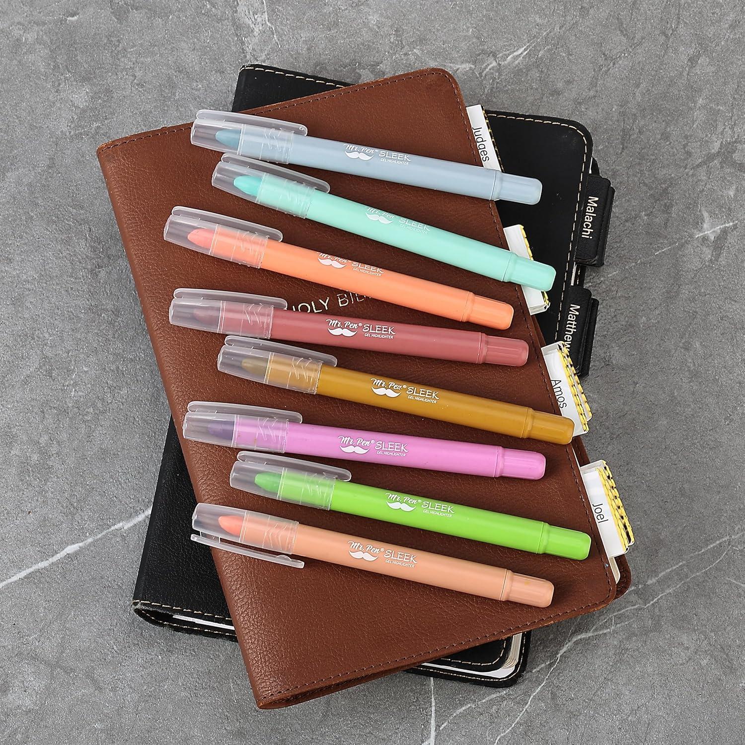 imageMr Pen Gel Highlighters 8 Pack Morandi Colors No Bleed Bible MarkersPastel Colors 4