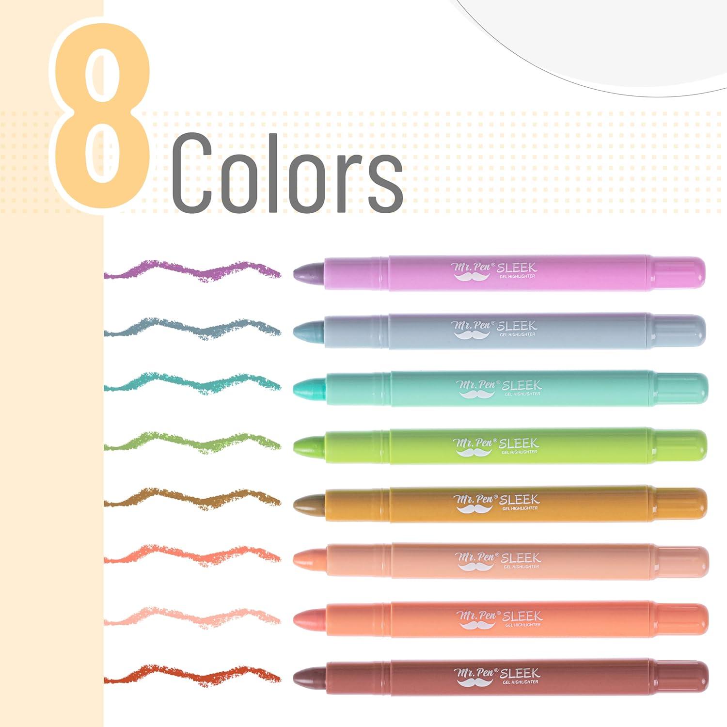 imageMr Pen Gel Highlighters 8 Pack Morandi Colors No Bleed Bible MarkersPastel Colors 4