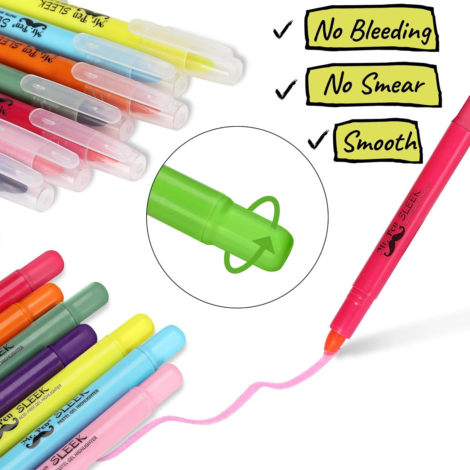 imageMr Pen Gel Highlighters 8 Pack Morandi Colors No Bleed Bible MarkersPastel and Vibrant Colors