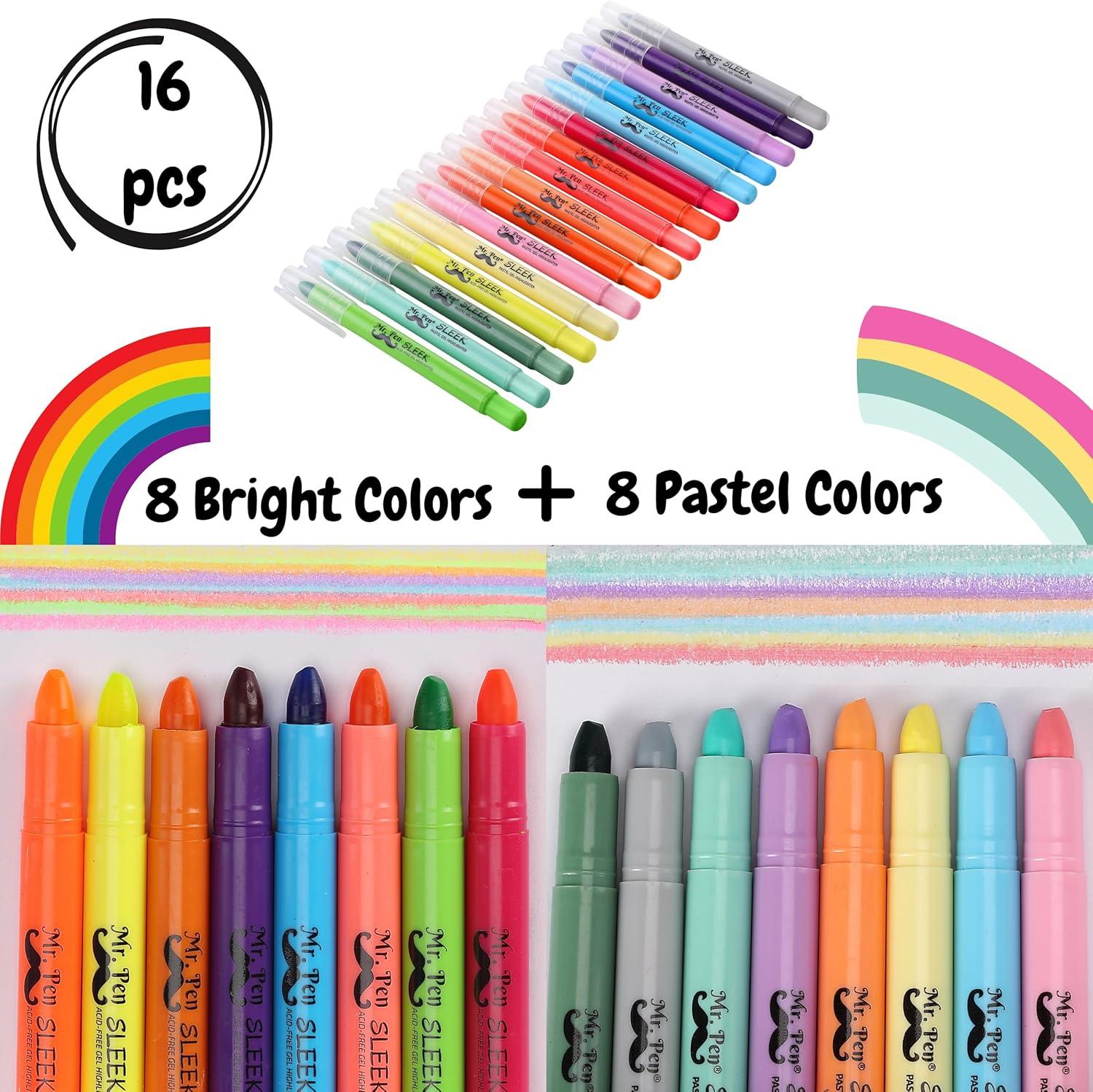 imageMr Pen Gel Highlighters 8 Pack Morandi Colors No Bleed Bible MarkersPastel and Vibrant Colors