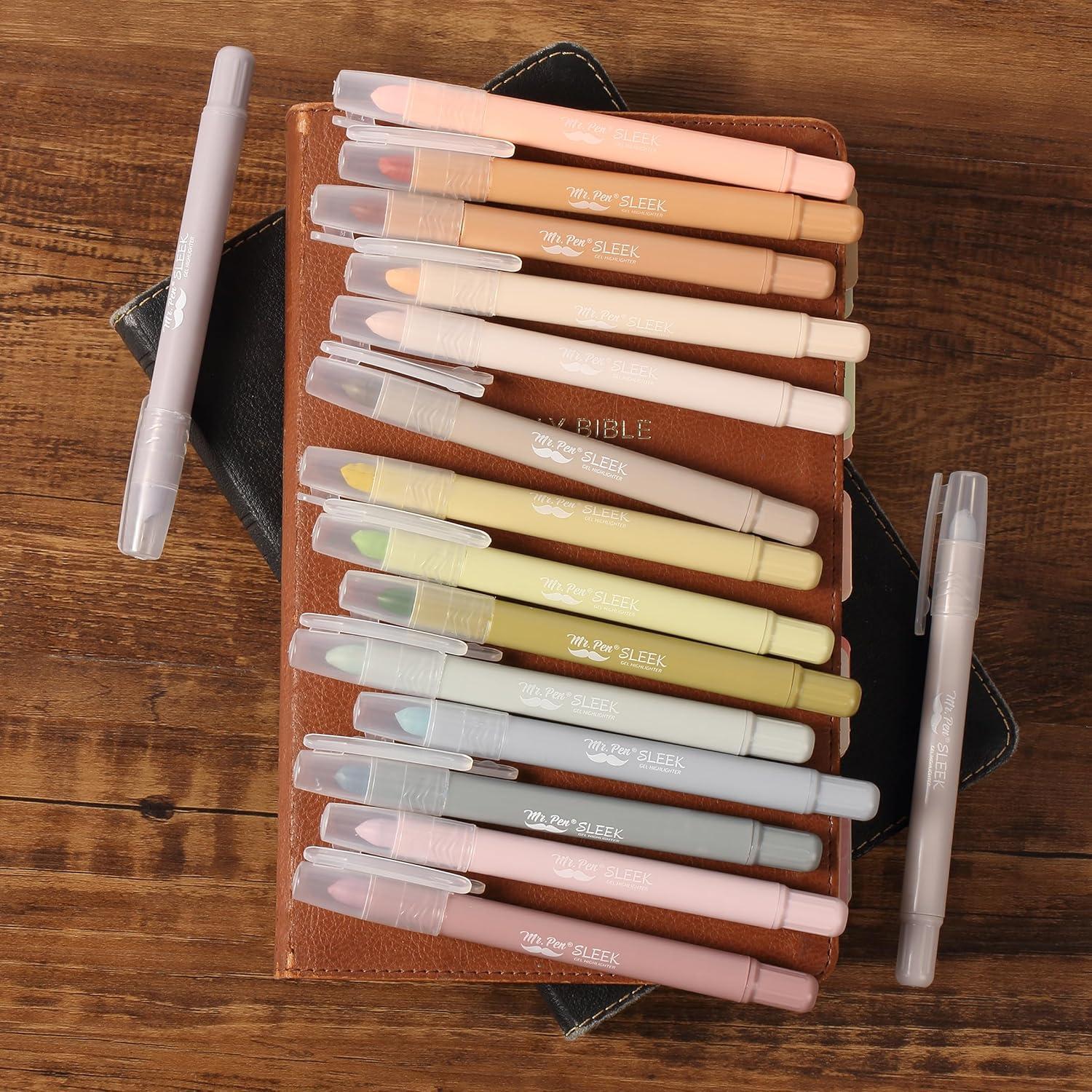 imageMr Pen Gel Highlighters 8 Pack Morandi Colors No Bleed Bible MarkersSoft  Muted Colors