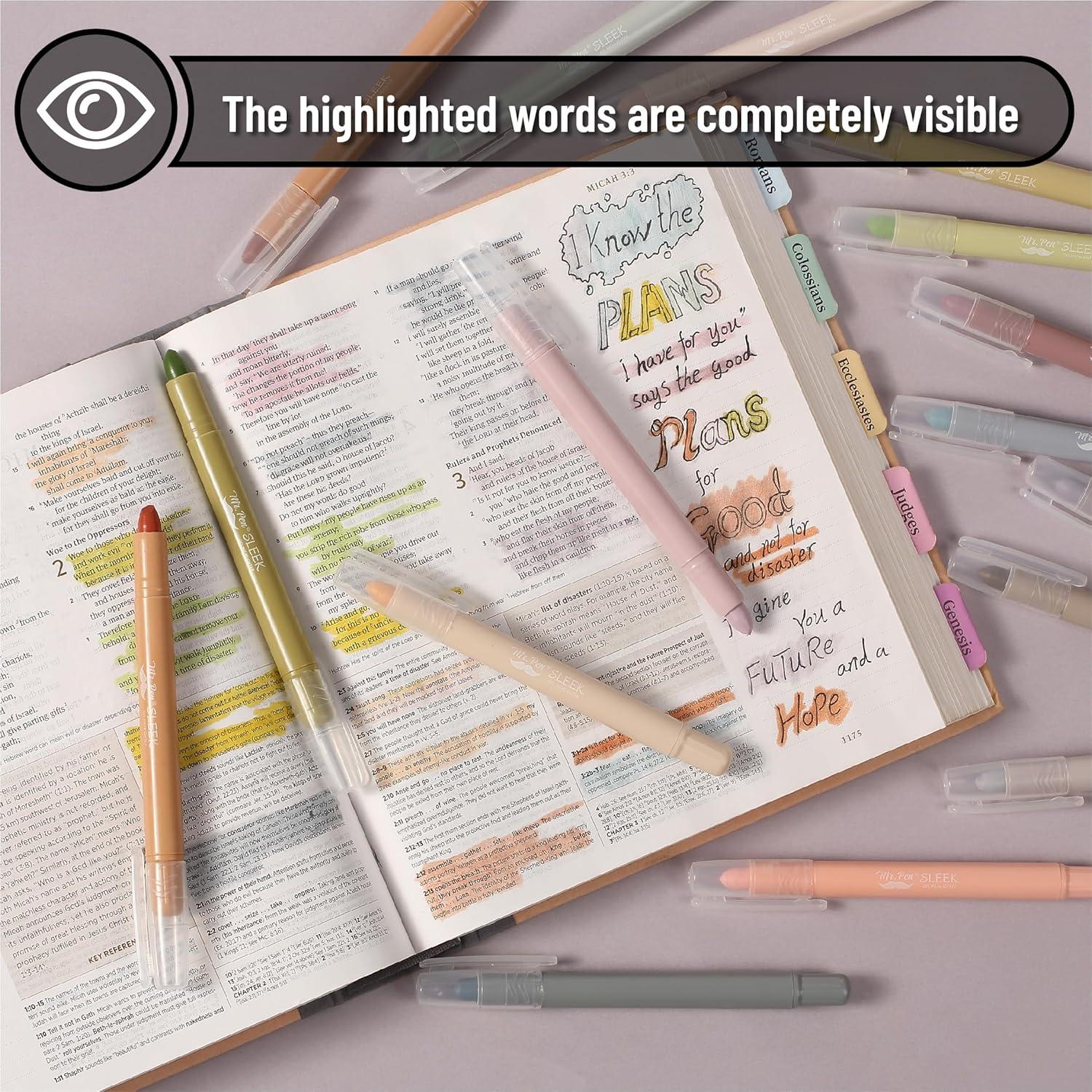 imageMr Pen Gel Highlighters 8 Pack Morandi Colors No Bleed Bible MarkersSoft  Muted Colors