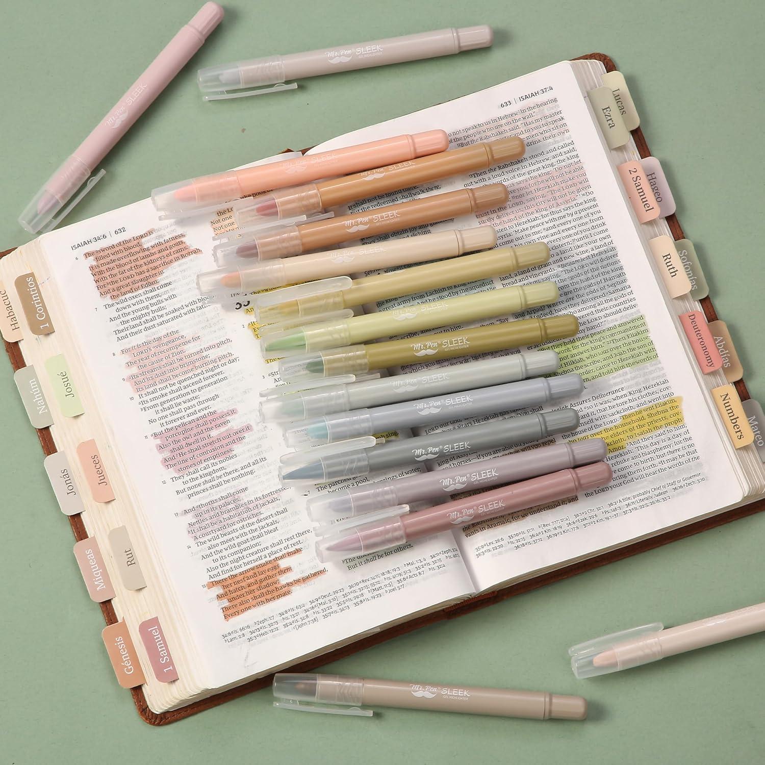 imageMr Pen Gel Highlighters 8 Pack Morandi Colors No Bleed Bible MarkersSoft  Muted Colors