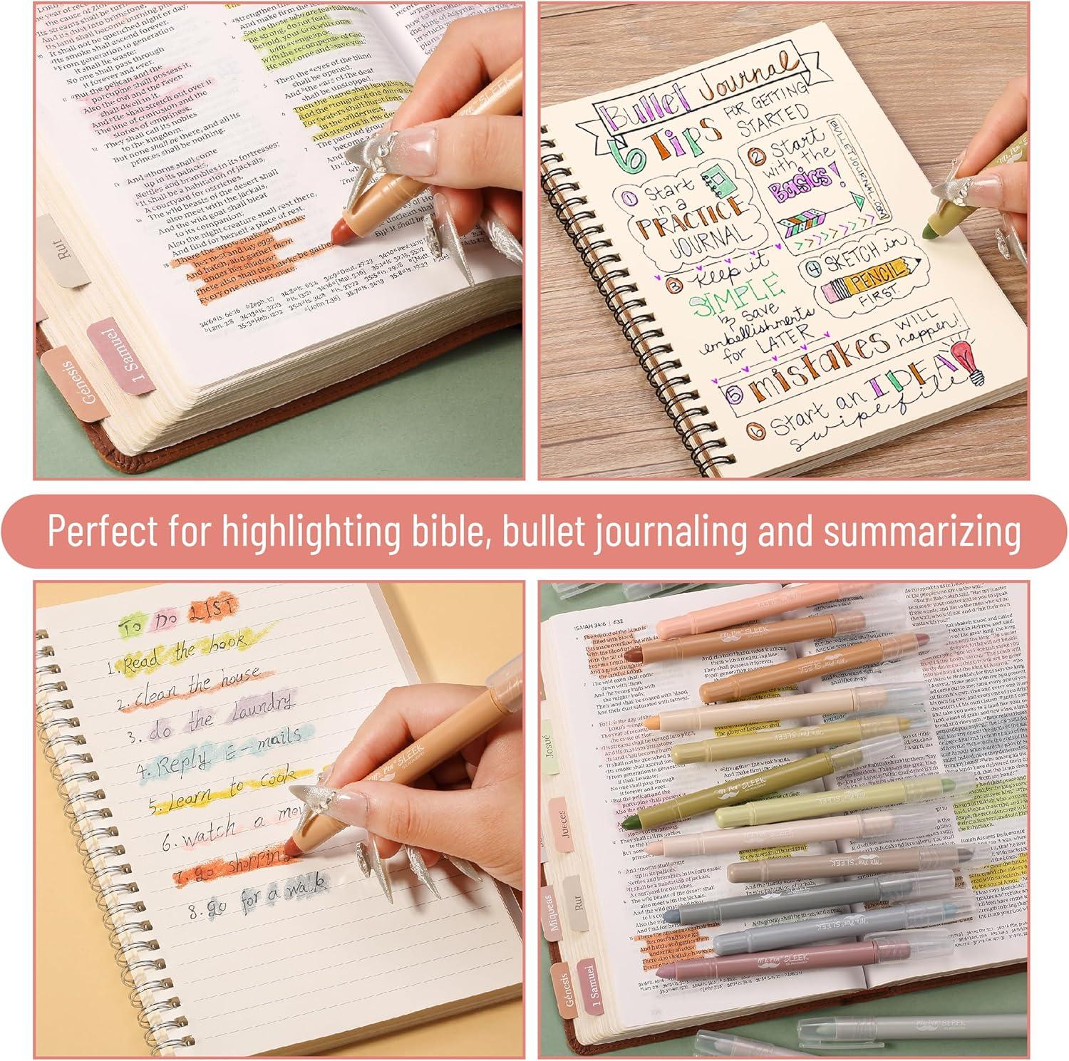 imageMr Pen Gel Highlighters 8 Pack Morandi Colors No Bleed Bible MarkersSoft  Muted Colors