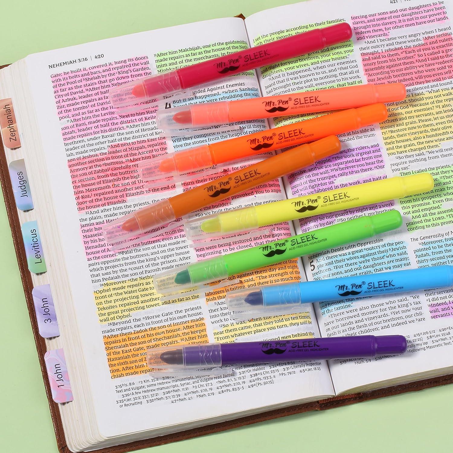 imageMr Pen Gel Highlighters 8 Pack Morandi Colors No Bleed Bible MarkersVibrant Colors 1