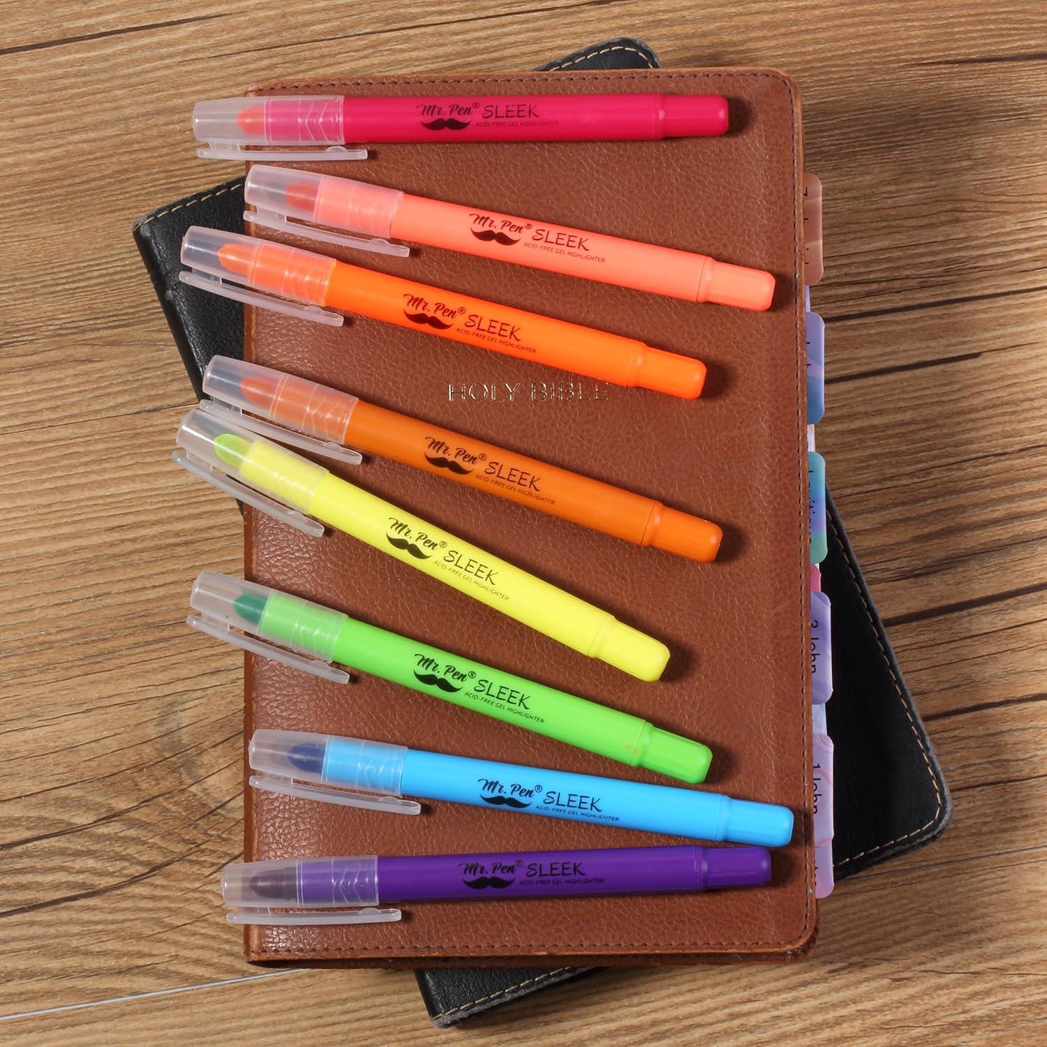imageMr Pen Gel Highlighters 8 Pack Morandi Colors No Bleed Bible MarkersVibrant Colors 1